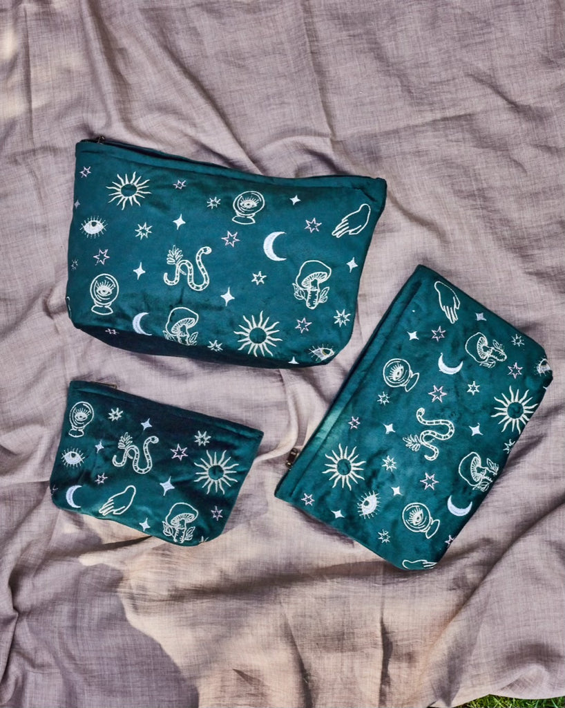Emerald Velvet Celestial Pouch