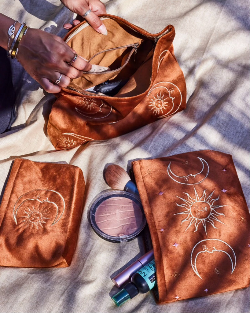 Burnt Orange Velvet Soleil Pouch