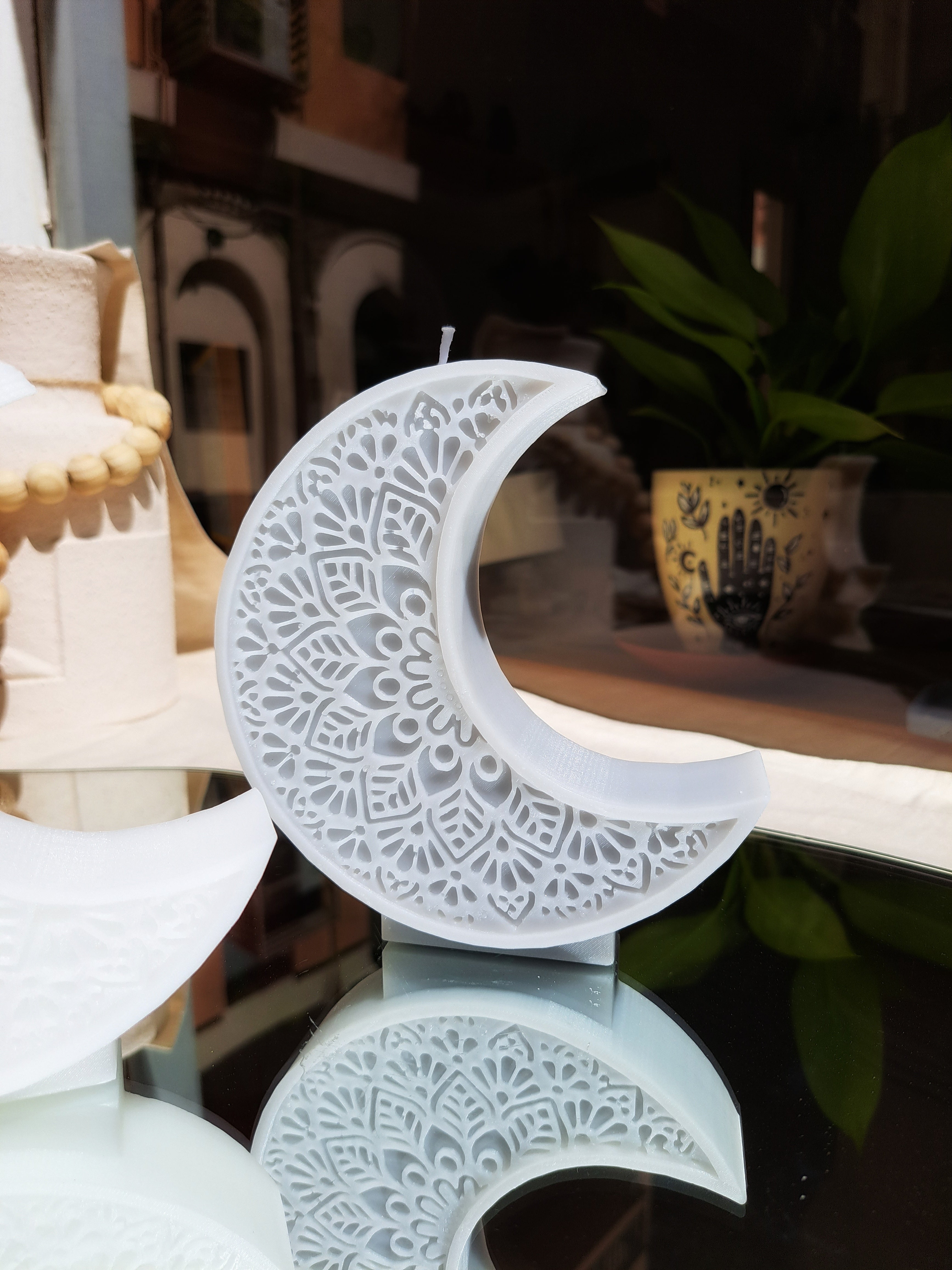 Crescent Mandala Candle
