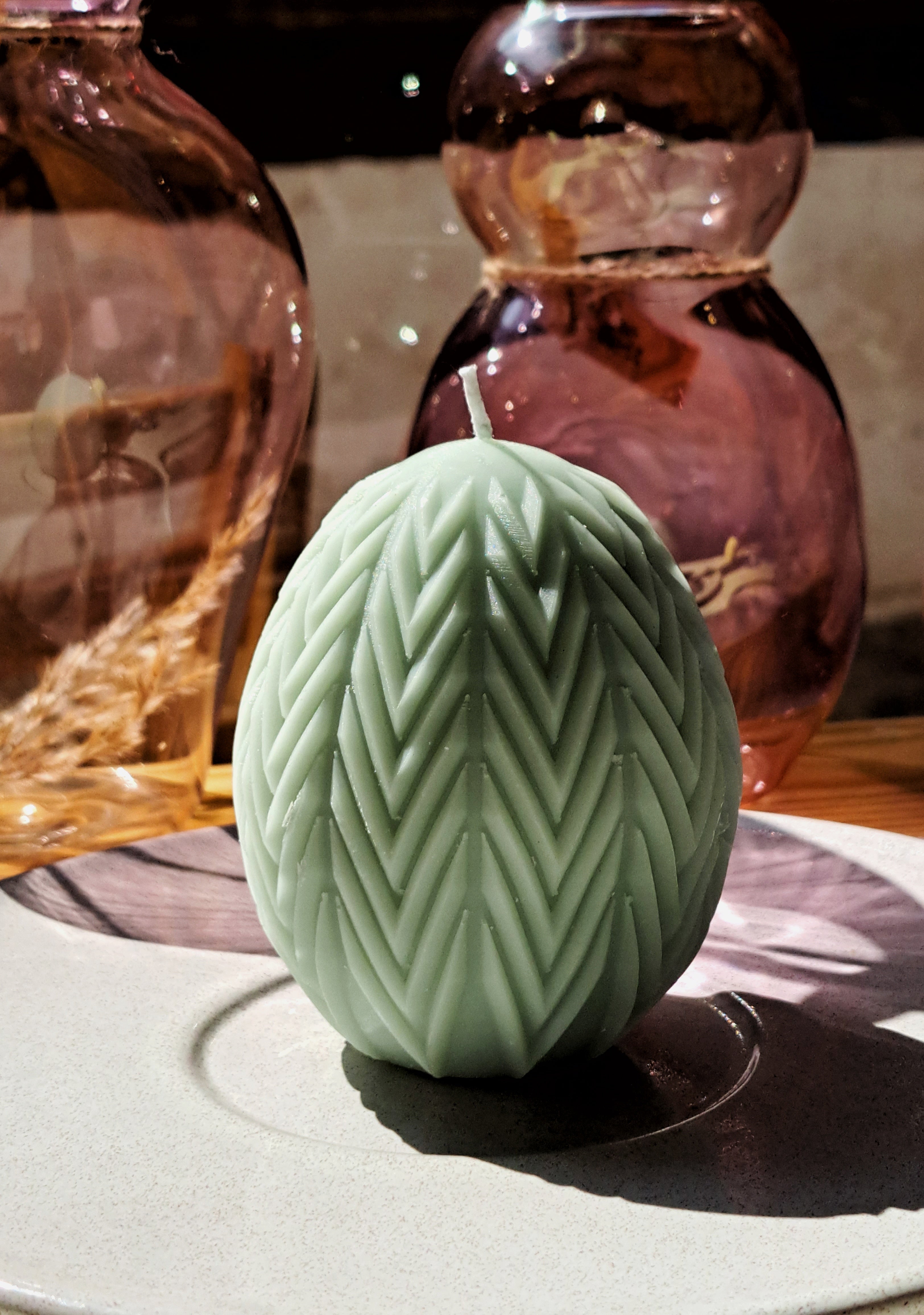 Easter Egg Carved Candle