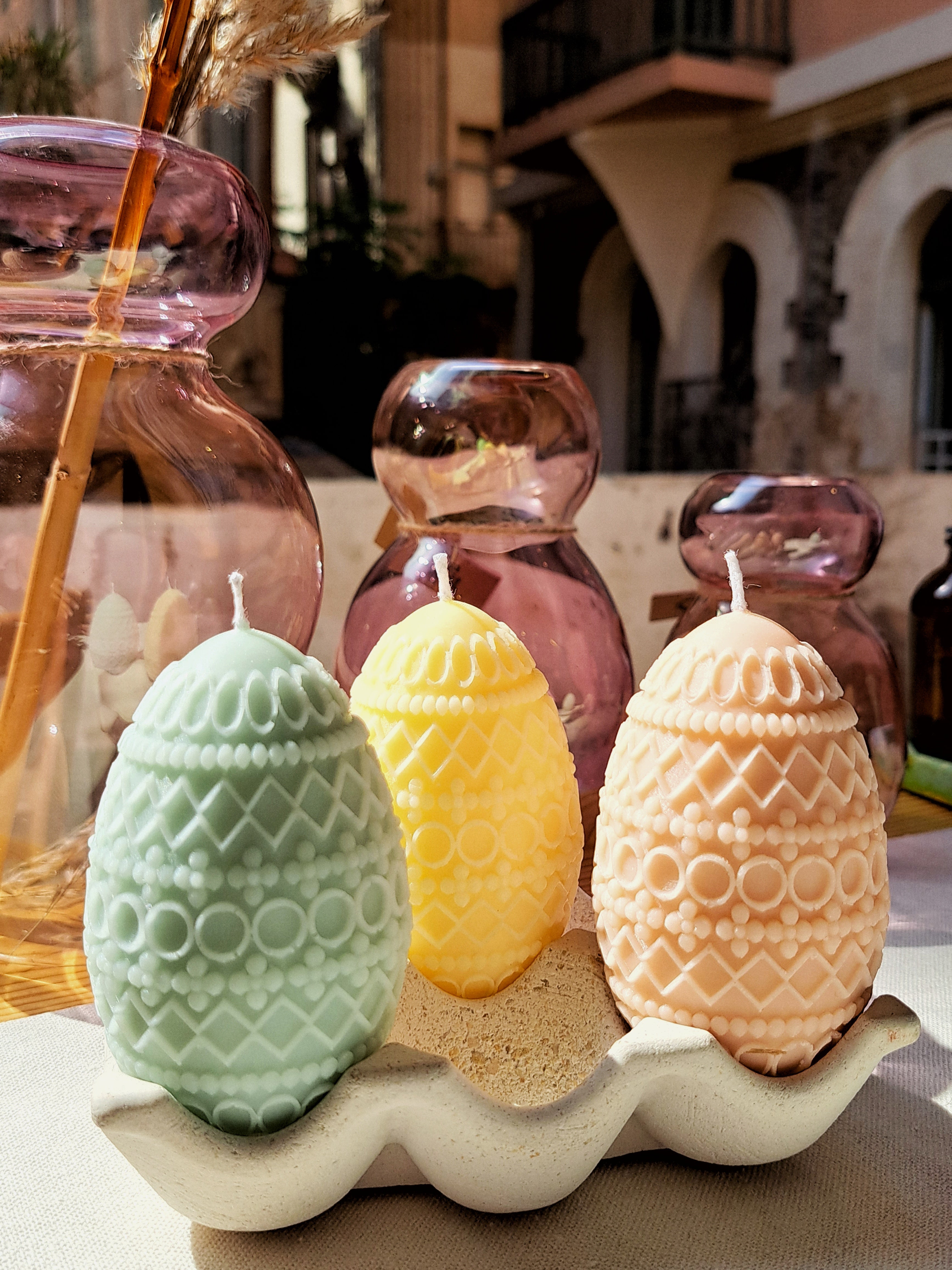 Easter Egg Floral Candle
