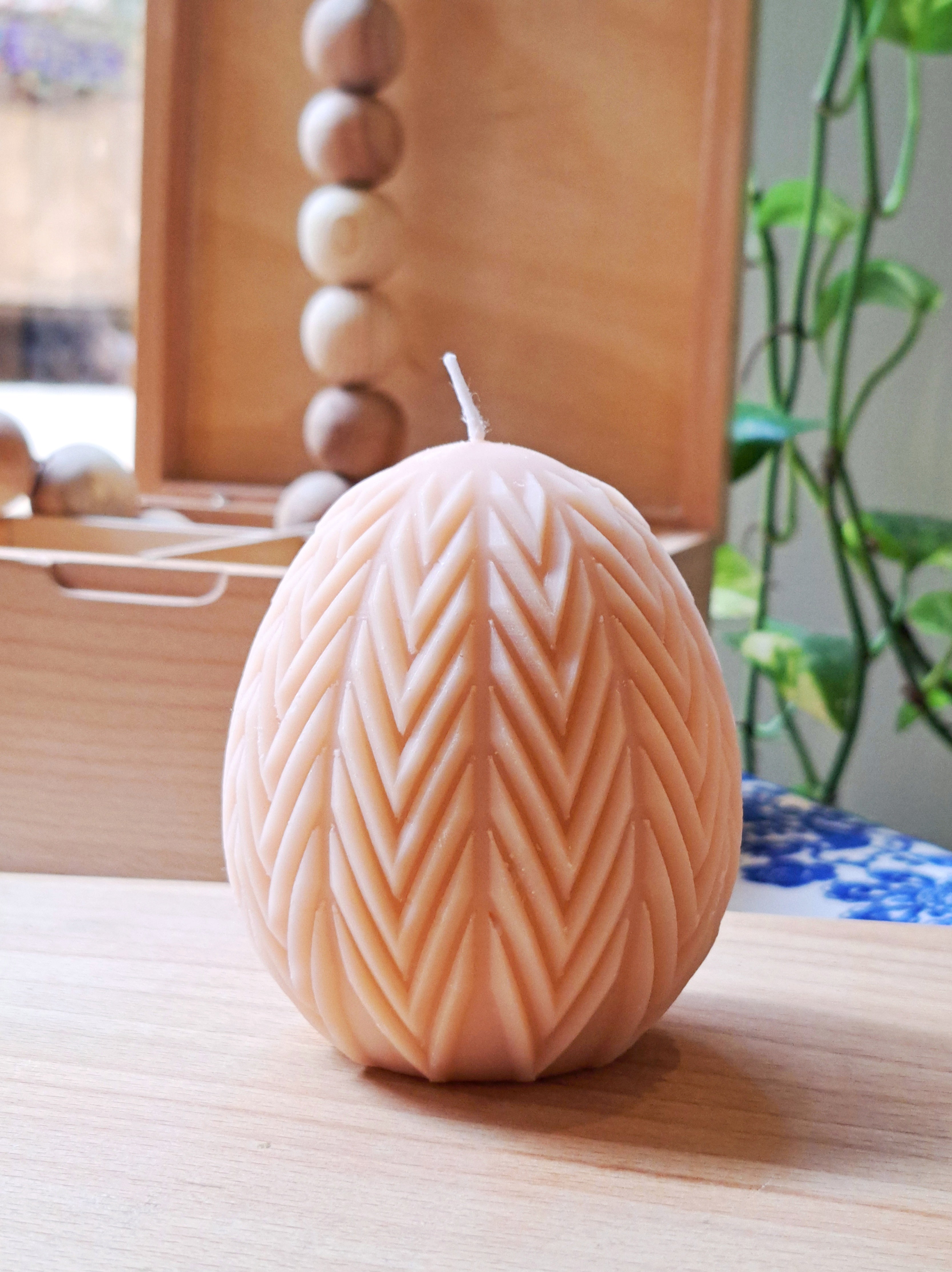 Easter Egg Carved Candle