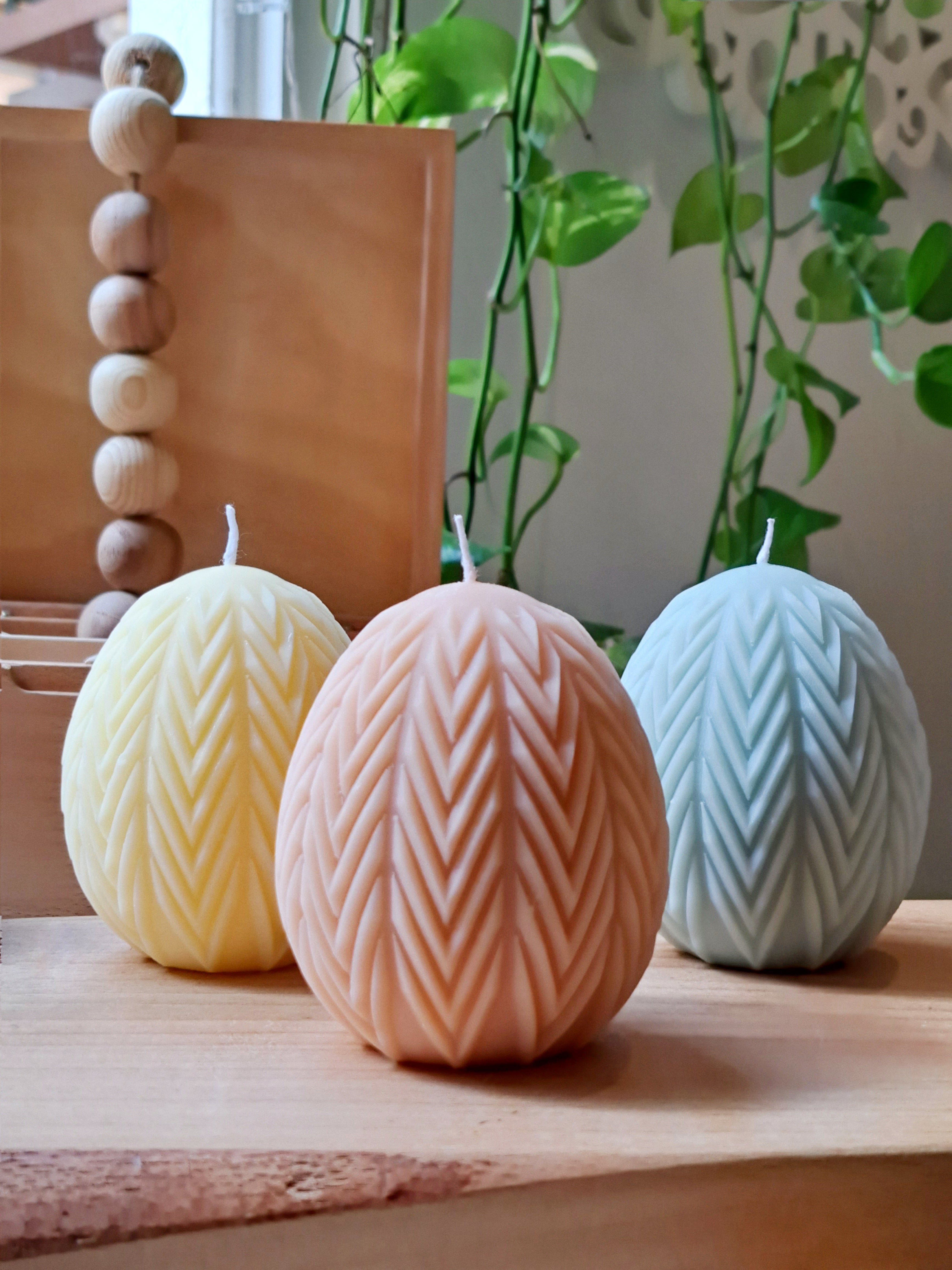 Easter Egg Carved Candle
