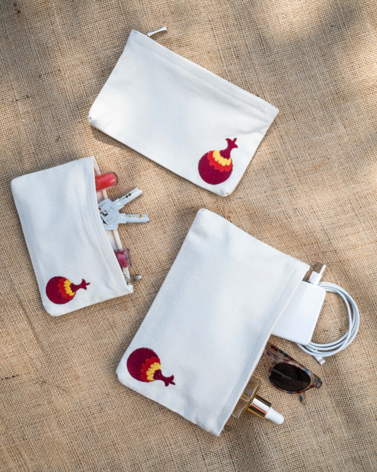 Pomegranate Breeze Upcycled Pouch
