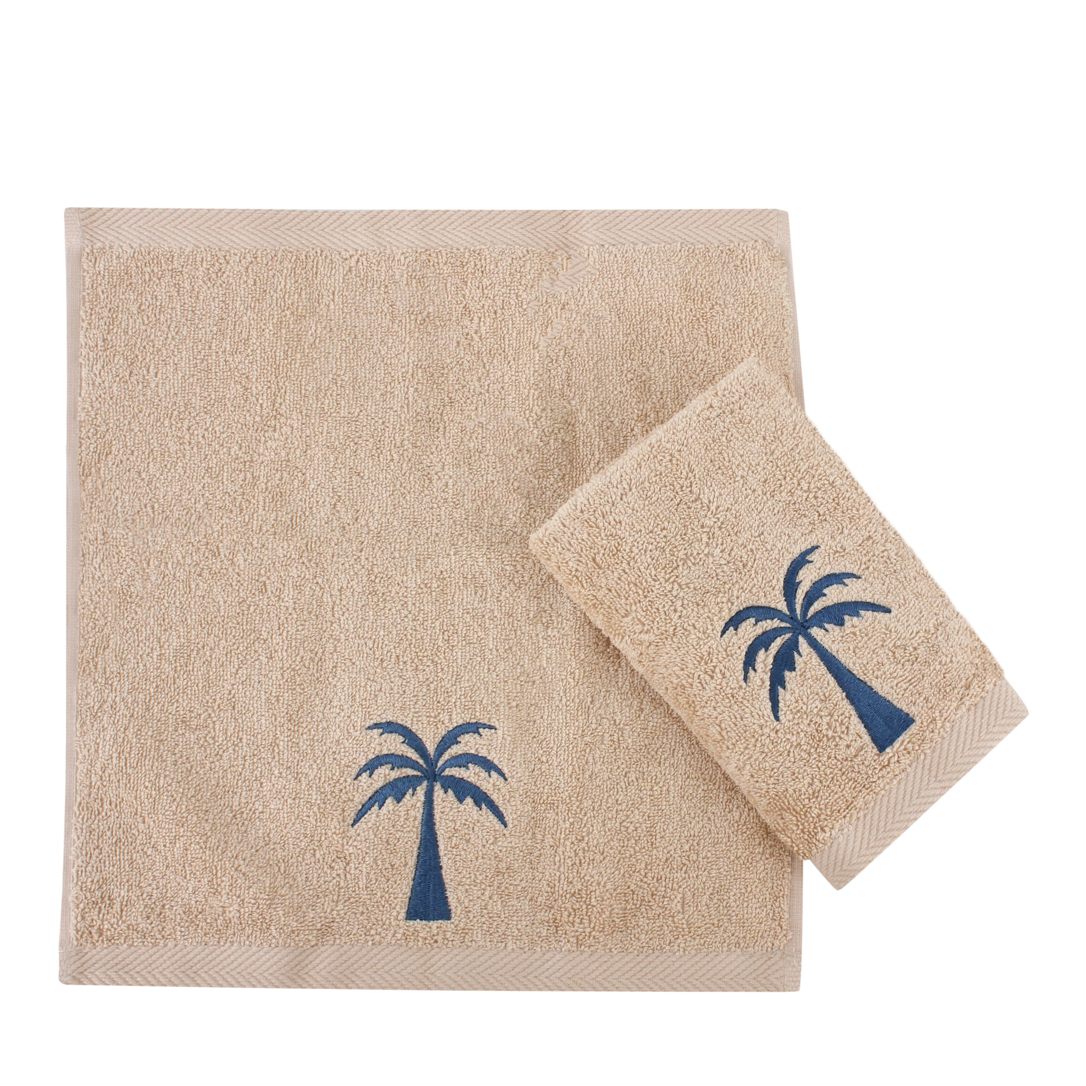 Blue Palm Guest Towel Set