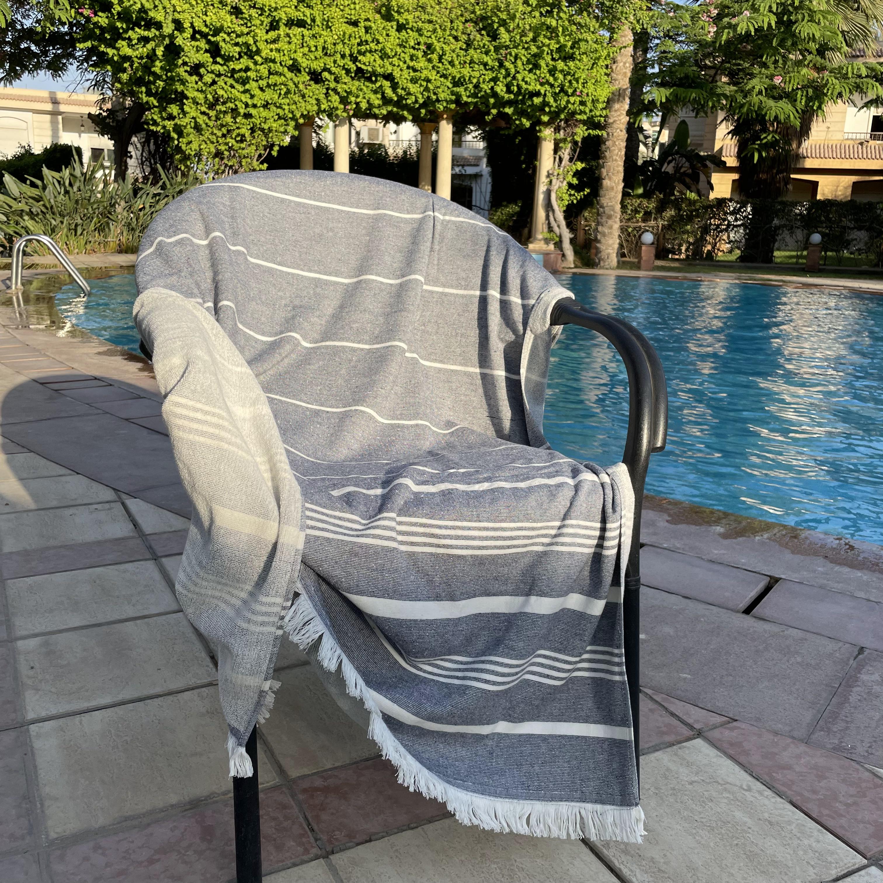 Navy Stripped Hammam Towel