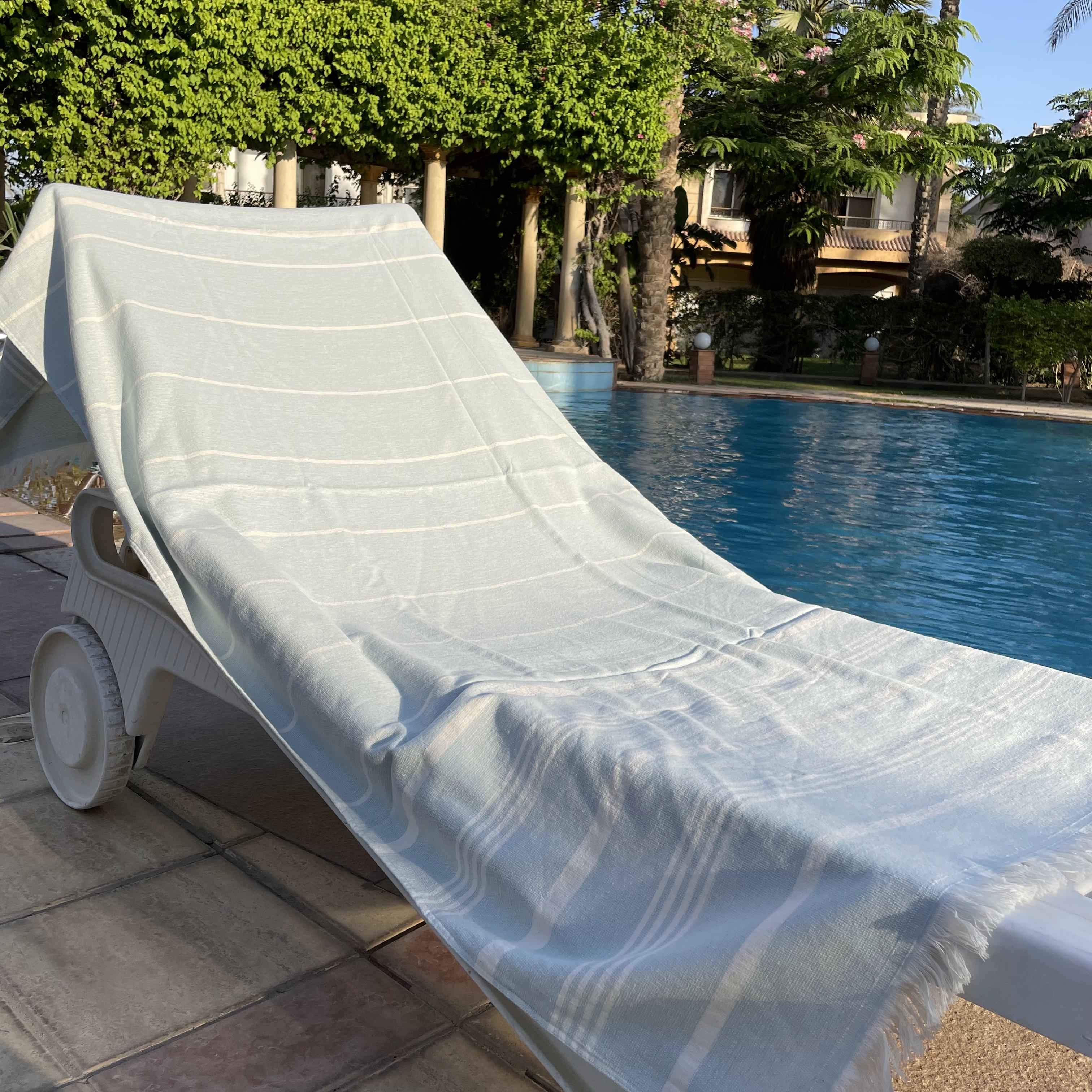 Teal Stripped Hammam Towel