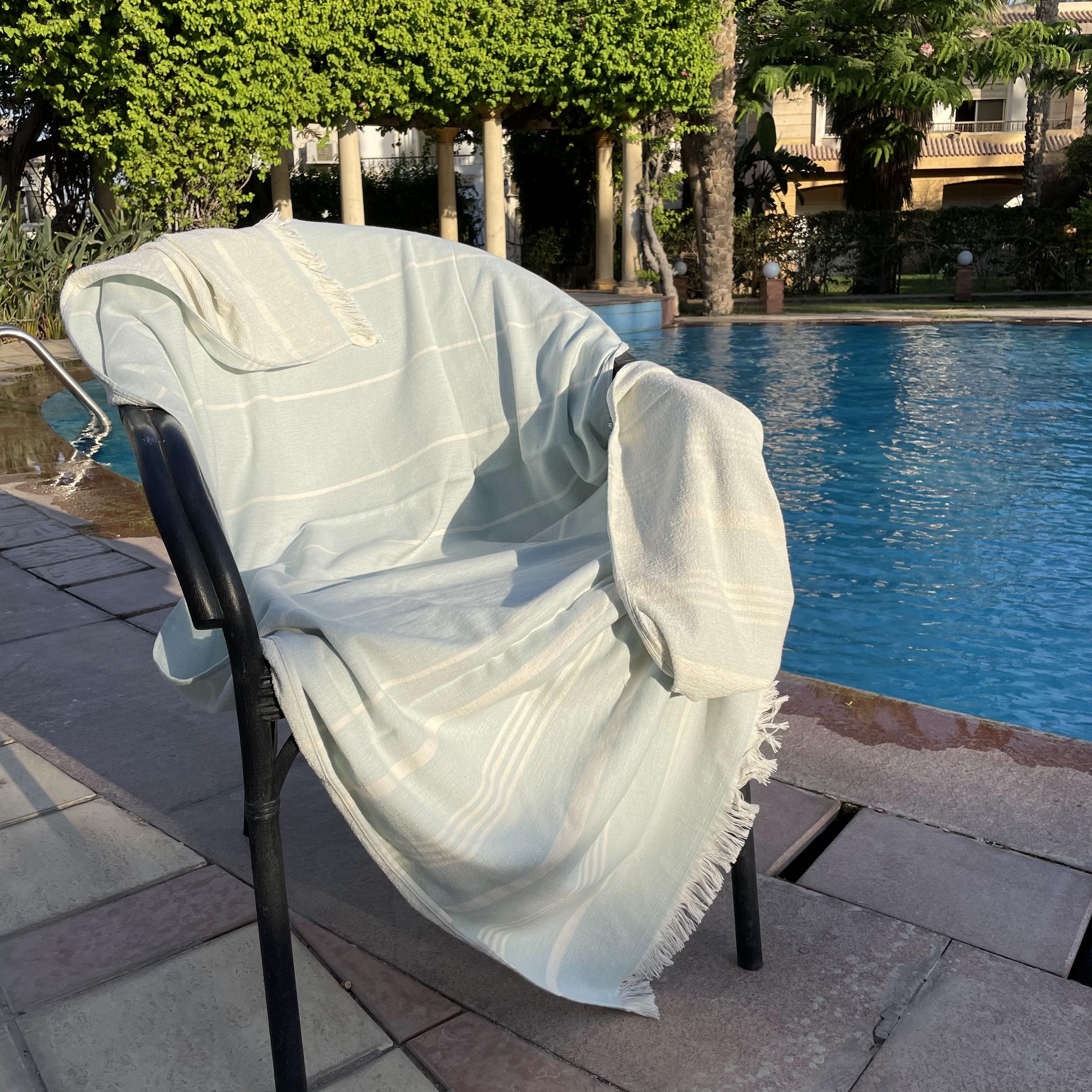 Teal Stripped Hammam Towel