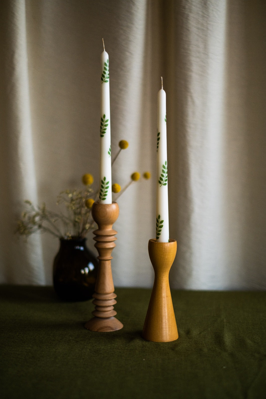 Foliage Taper Candle