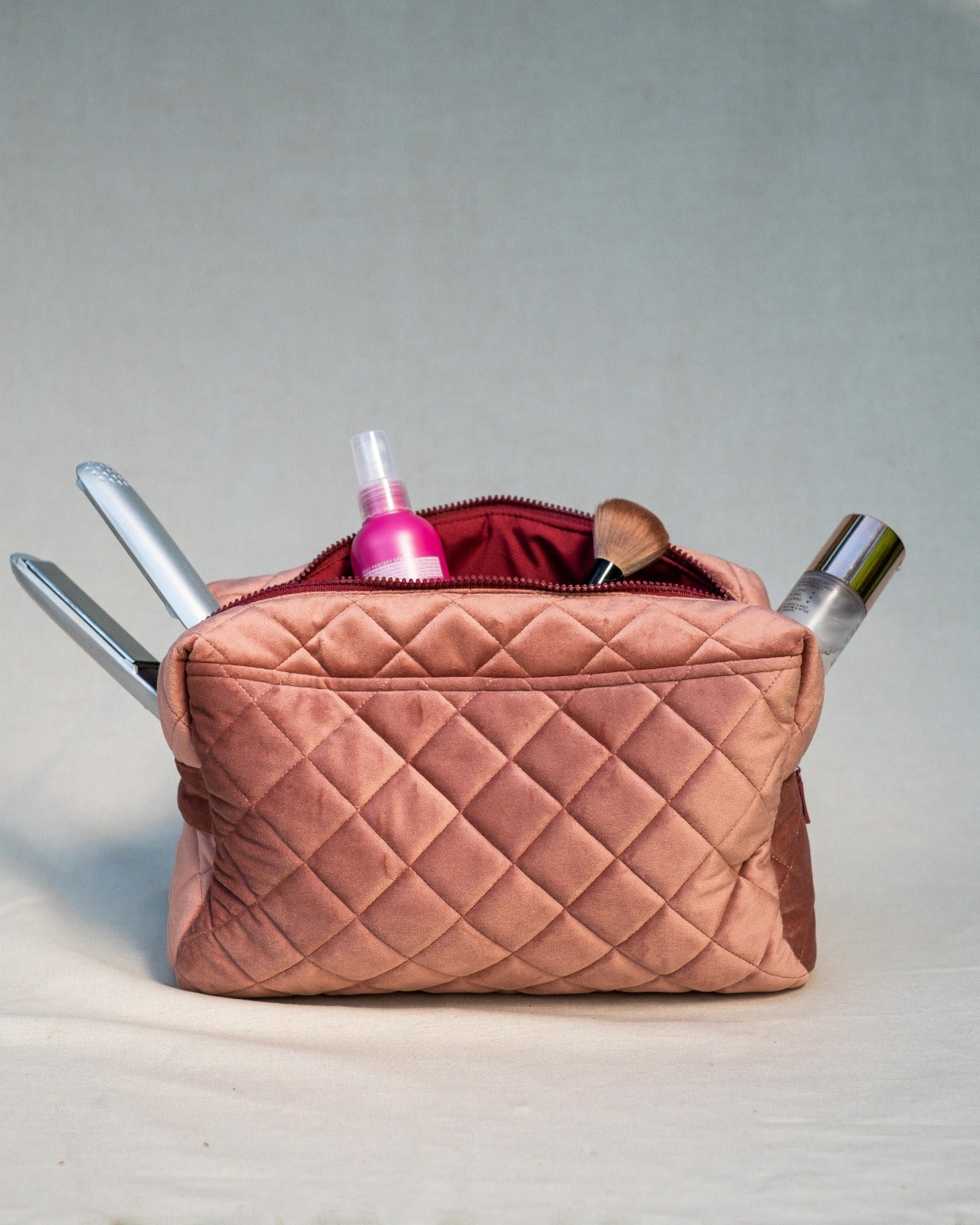 Blush Puff Velvet Pouch
