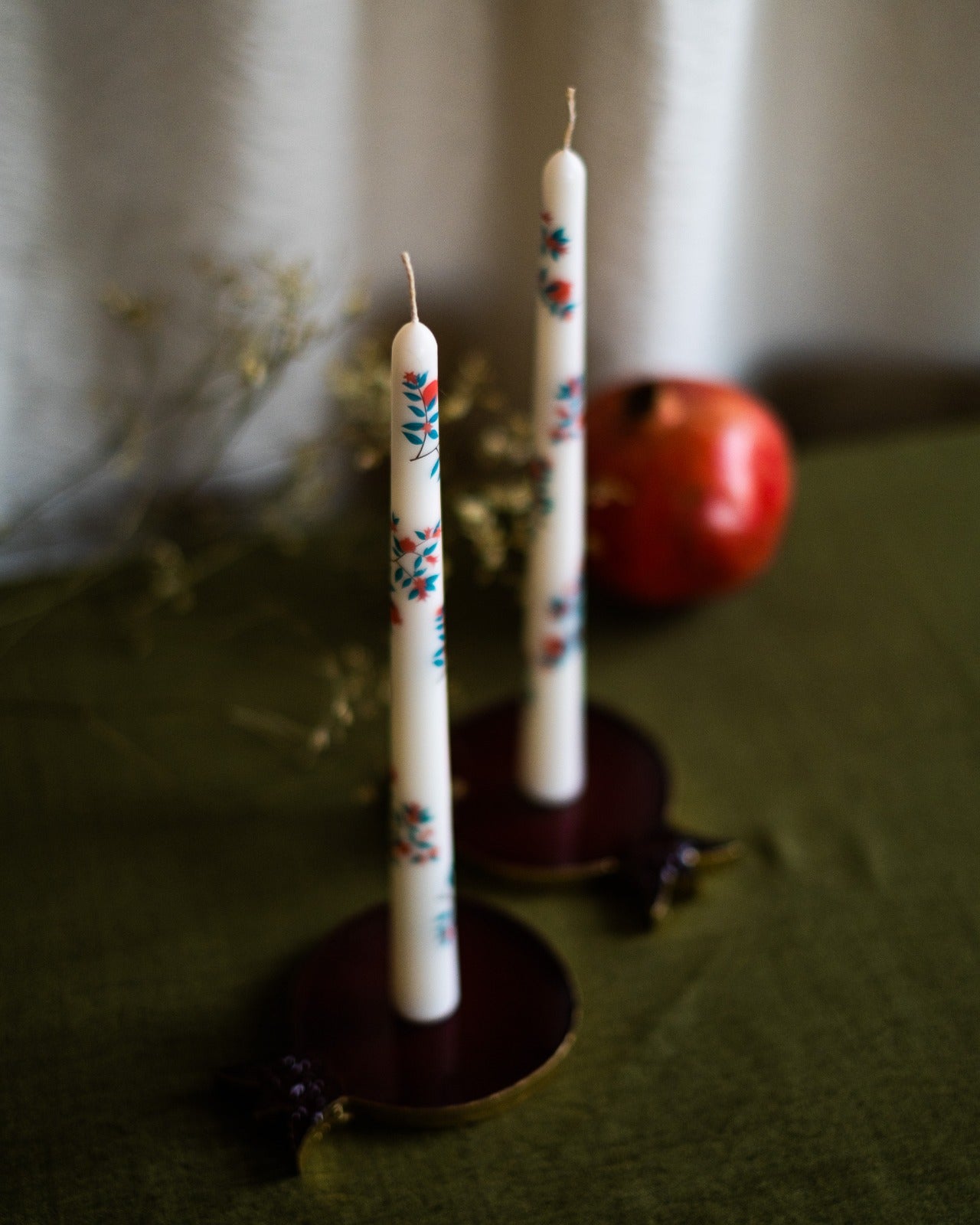 Pomegranate Field Taper Candle