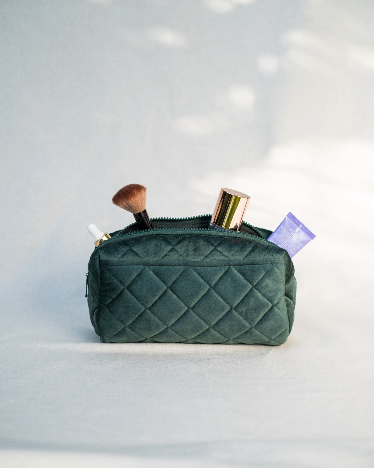 Emerald Puff Velvet Pouch
