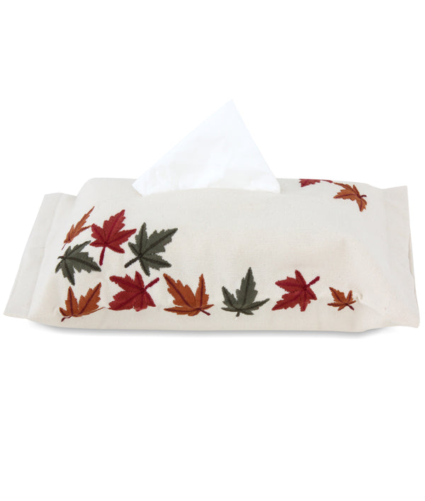 Maple Leaves Canvas Tissue Box Cover