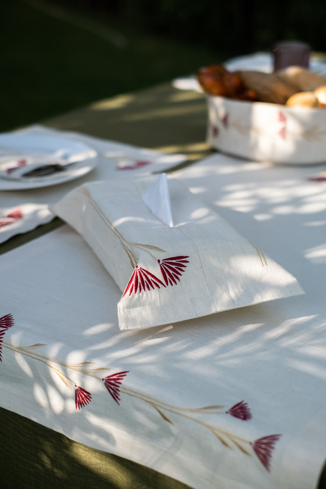 Eternal Lotus Linen Tissue Box Cover