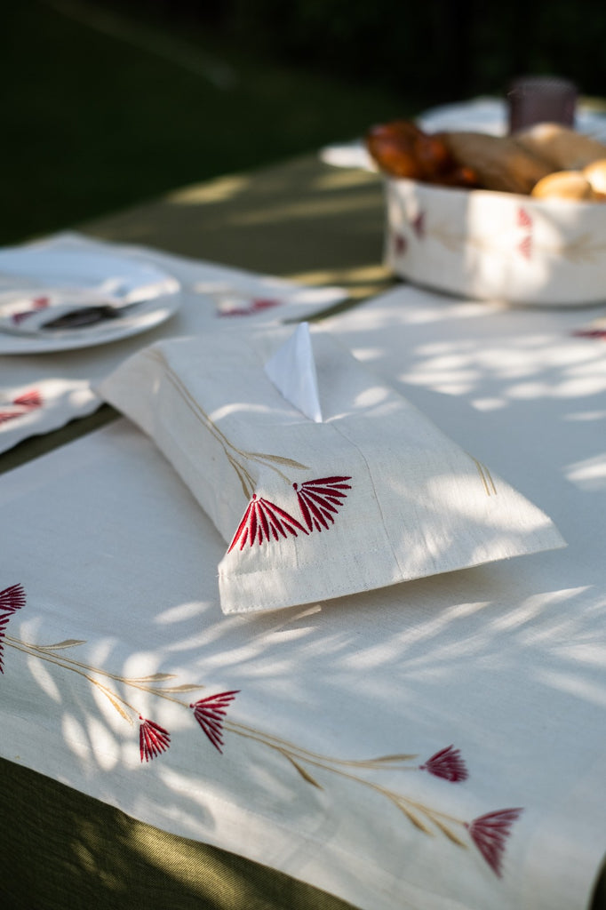 Eternal Lotus Linen Tissue Box Cover