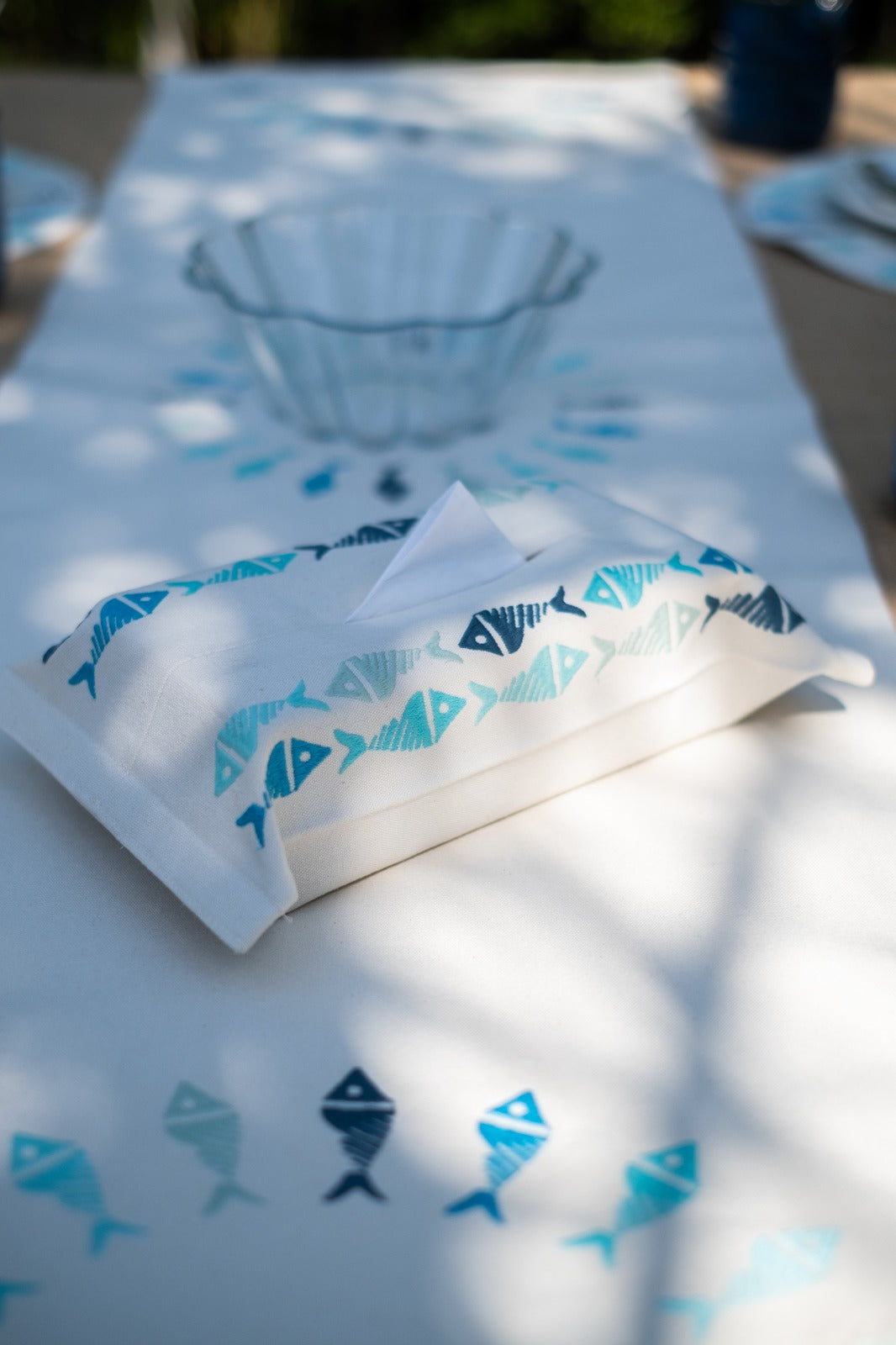 Flowing Fish Tissue Box Cover