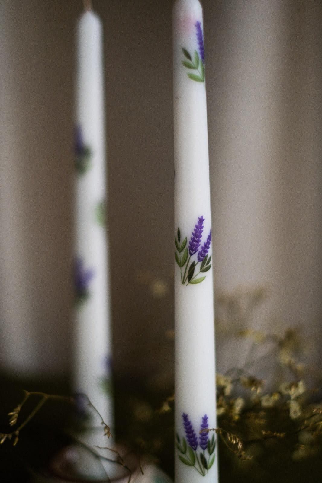 Lavender Taper Candle