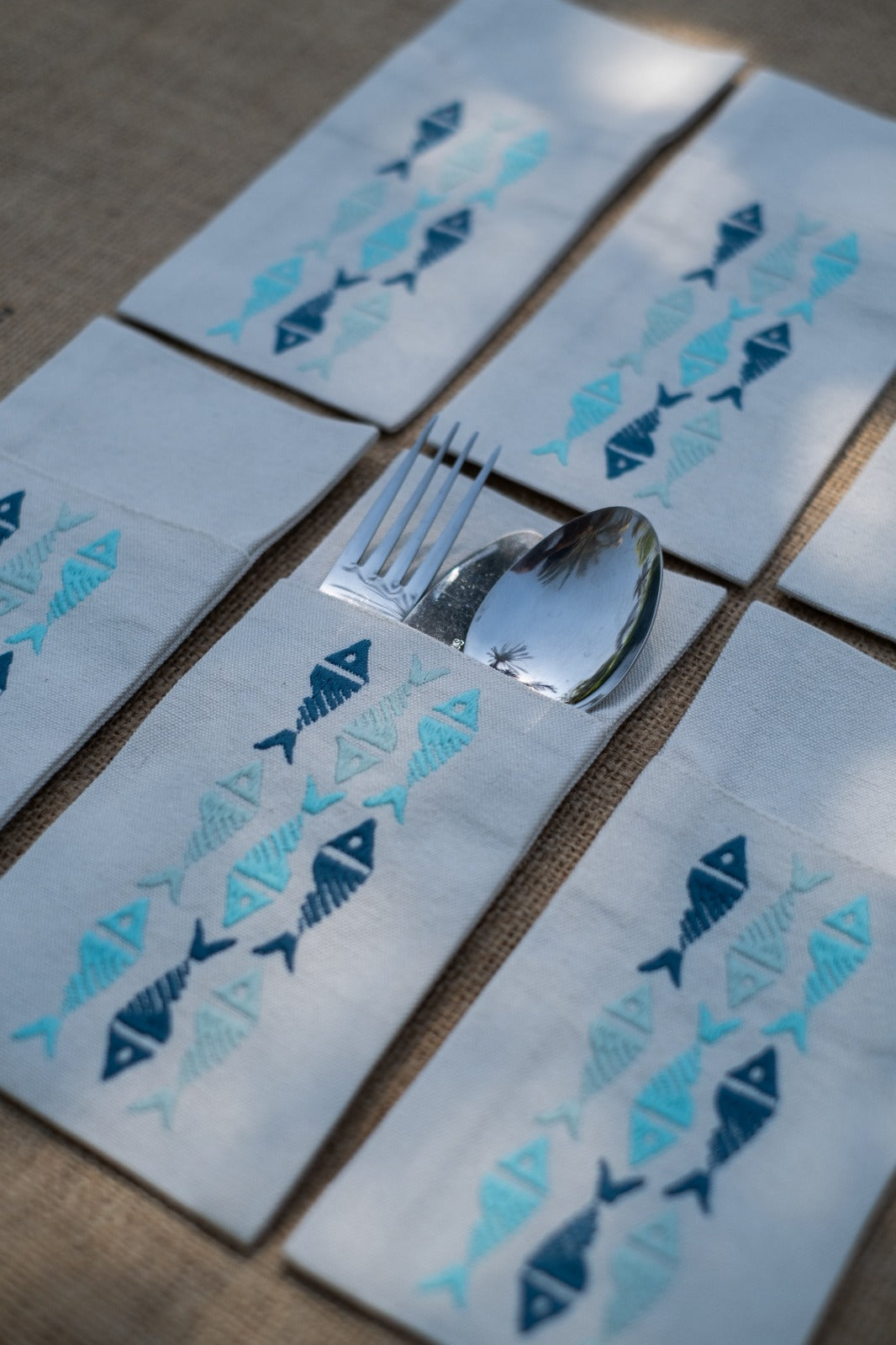 Flowing Fish Cutlery Holder Set