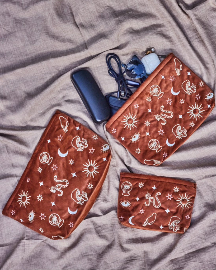Burnt Orange Velvet Celestial Pouch