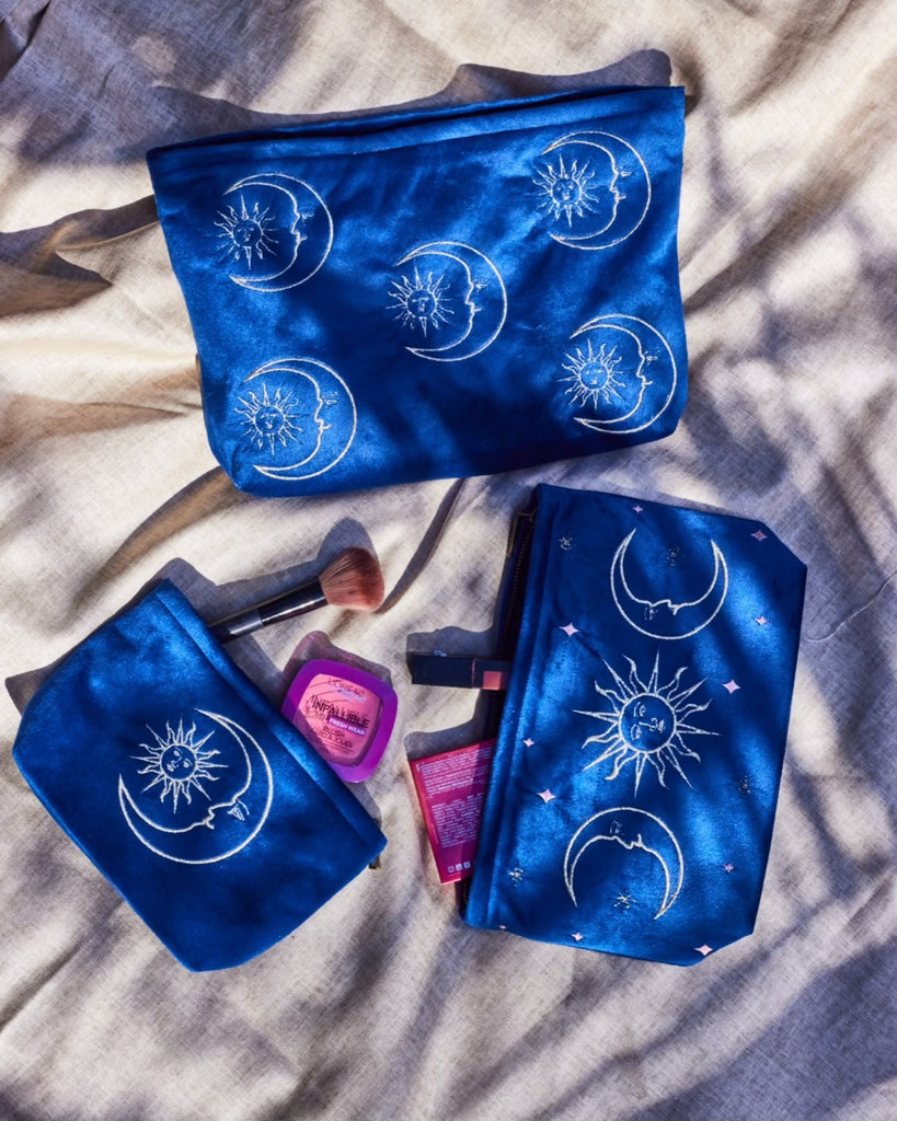 Sapphire Velvet Soleil Pouch