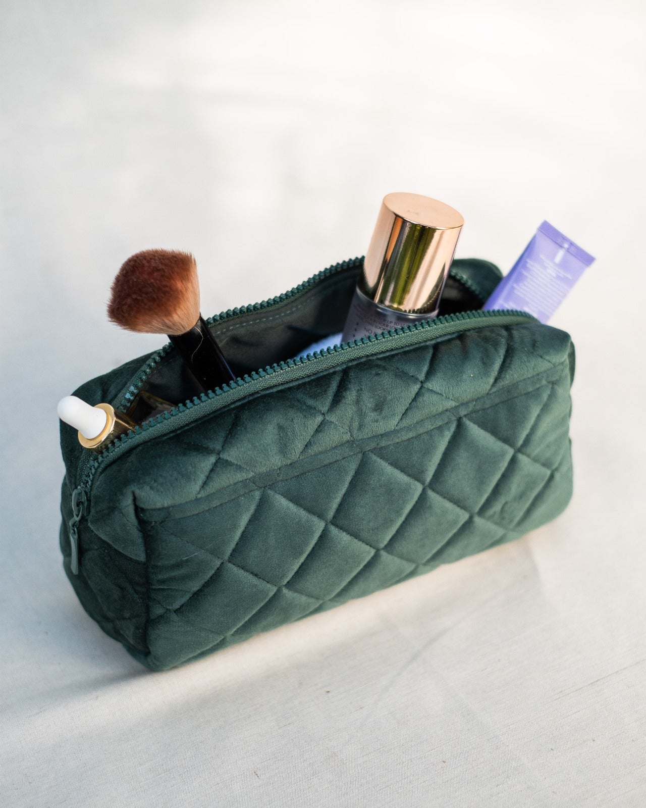 Emerald Puff Velvet Pouch