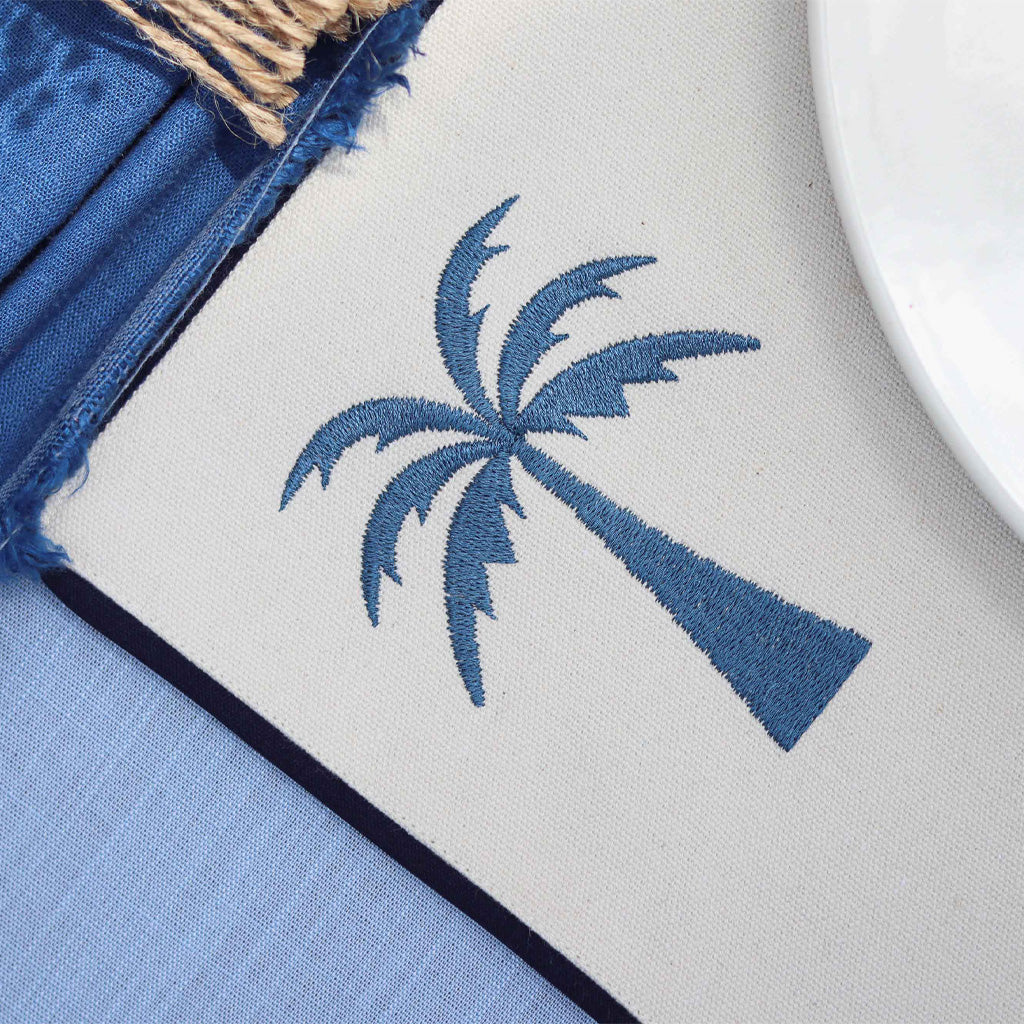 Blue Palm Placemats Set