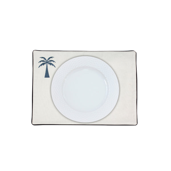 Blue Palm Placemats Set