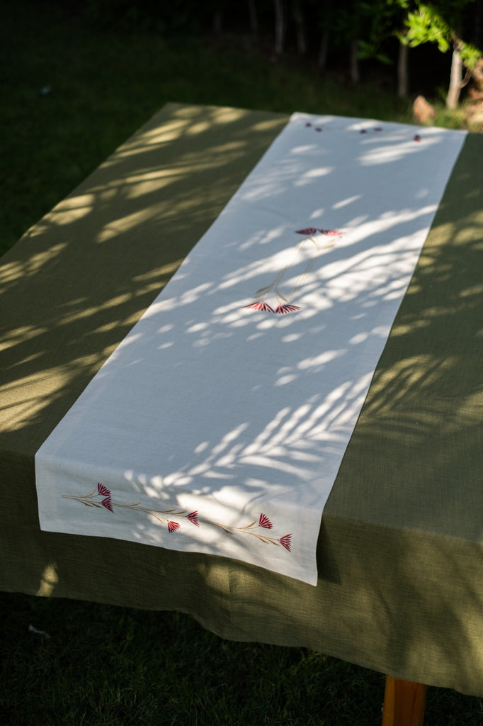 Eternal Lotus Linen Table Runner