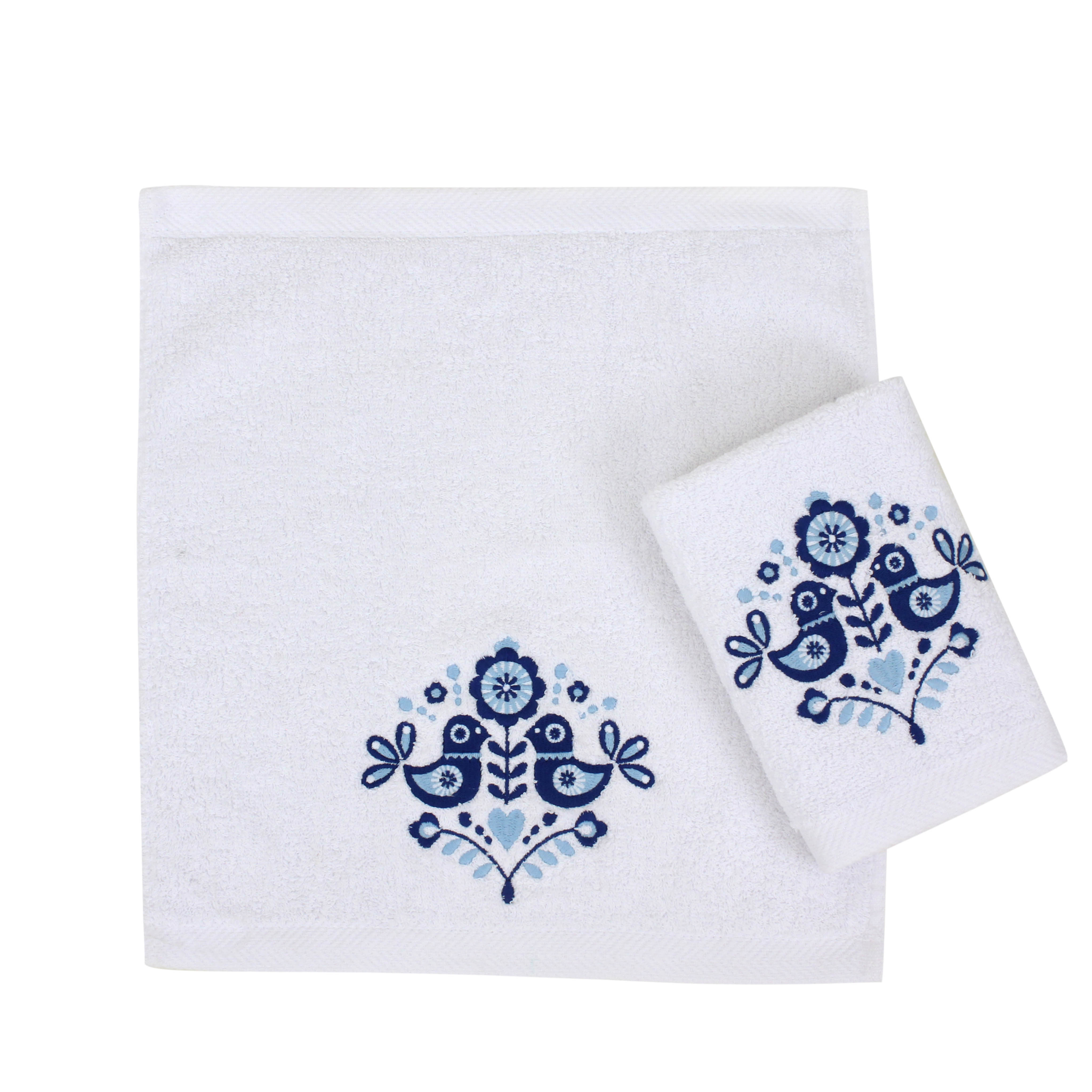 Scandinavian Floral Guest Towel Set