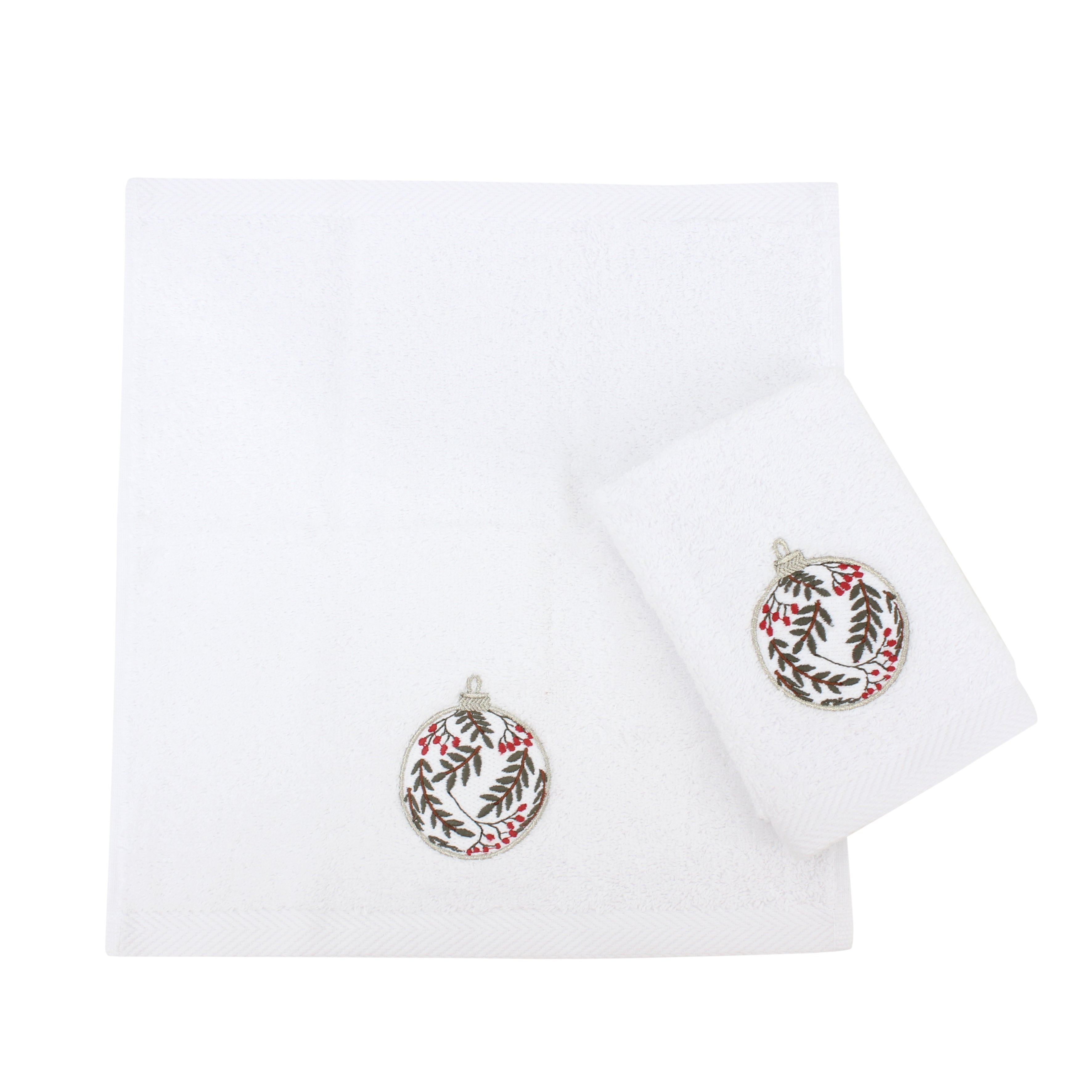 Frosted Ornaments Guest Towels Set