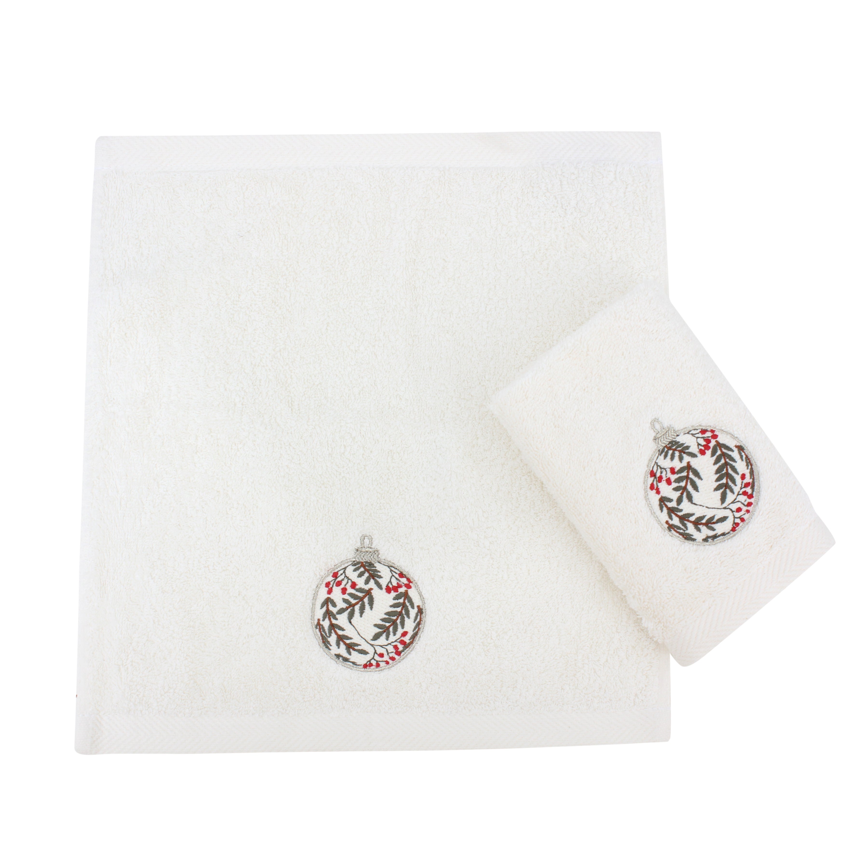 Frosted Ornaments Guest Towels Set