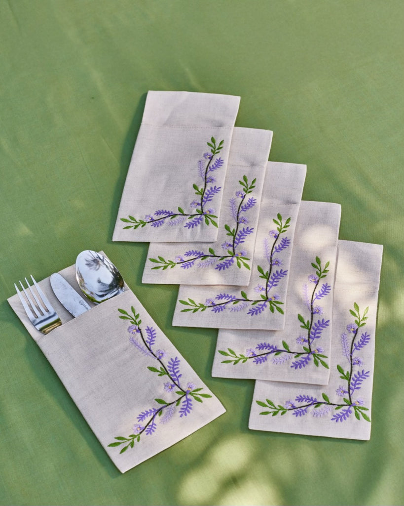Lavender Bloom Cutlery Holder Set