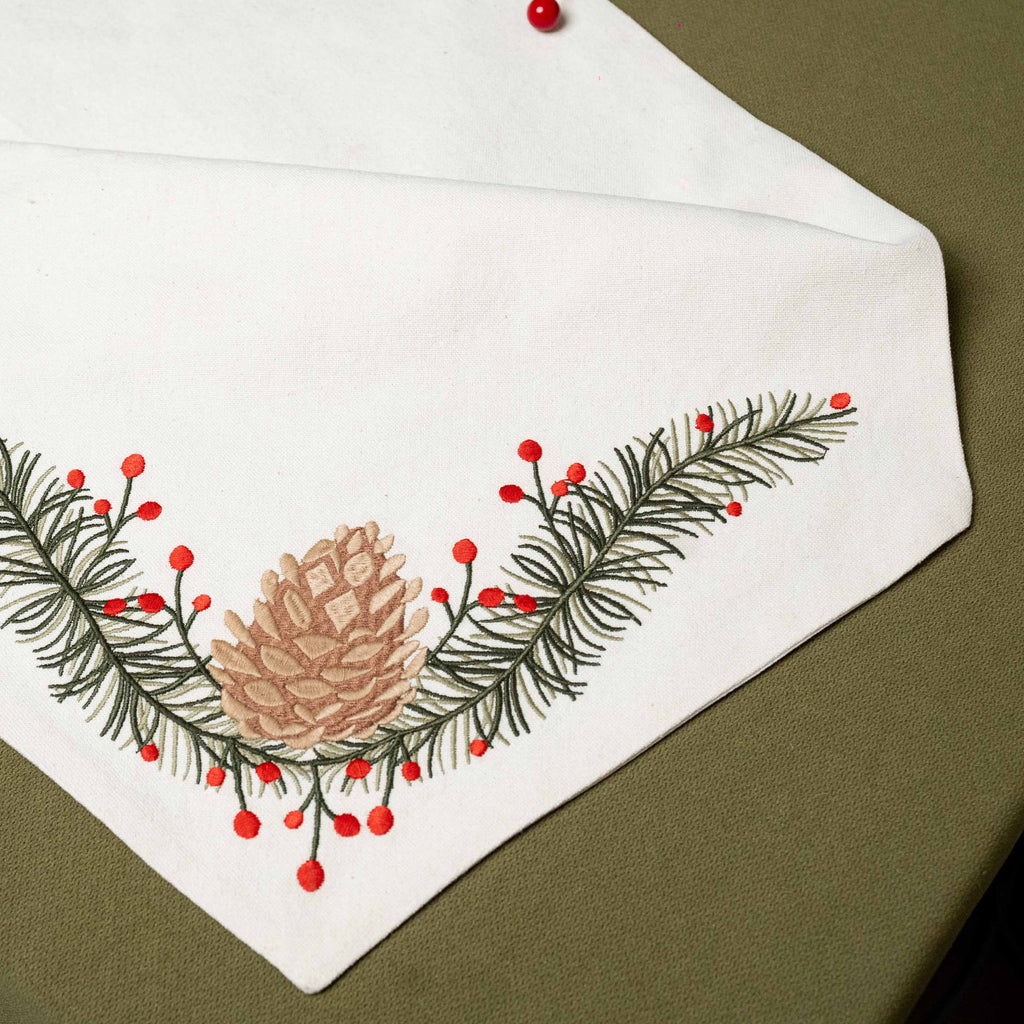 Pine Cone Blossom Table Runner