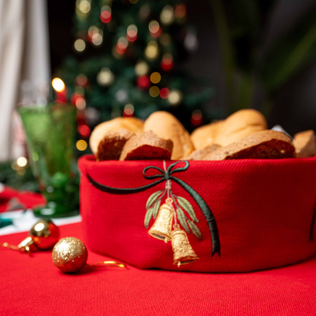 Jingle Bells Velvet Breadbasket
