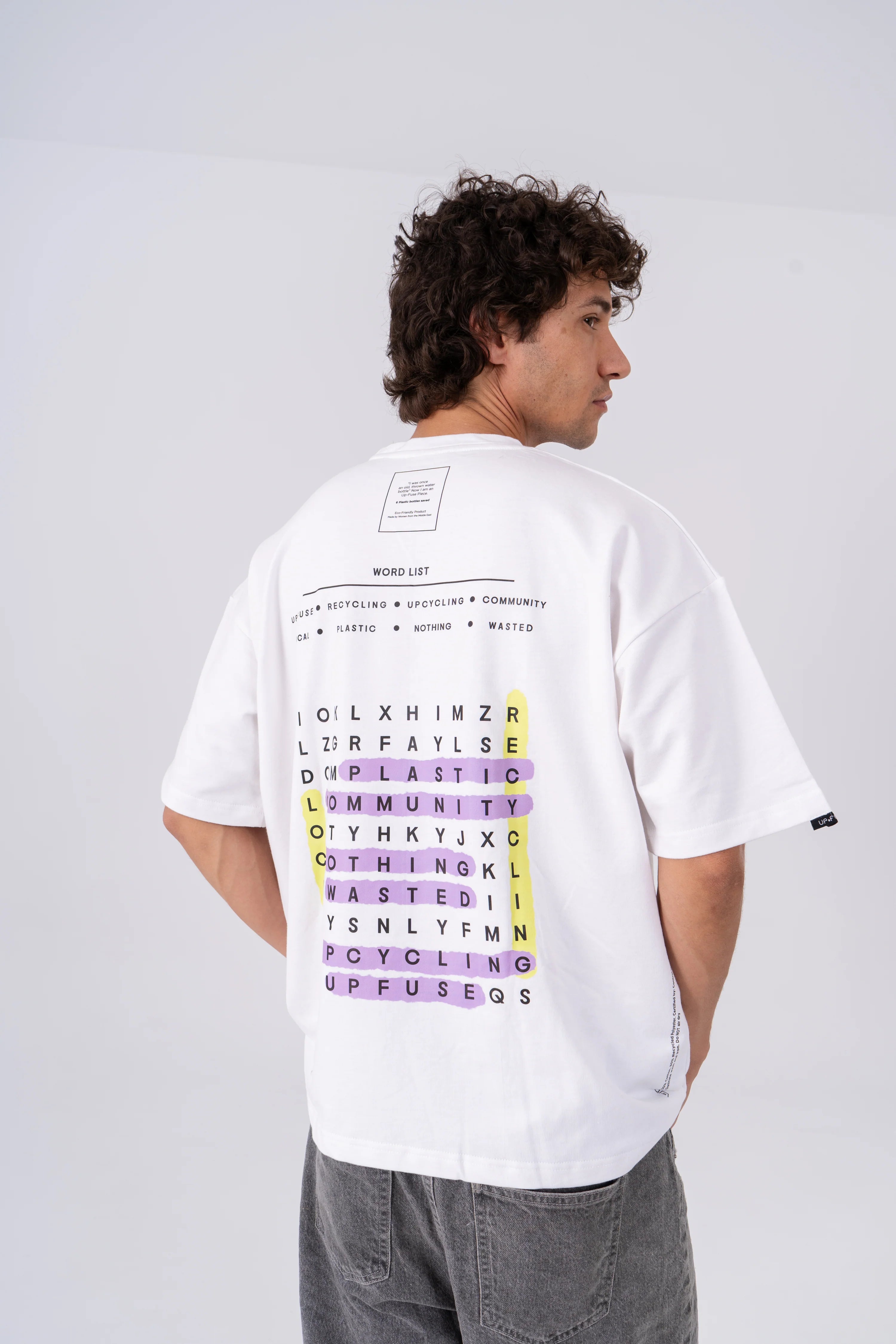 Oversized Crosswords T-Shirt - White