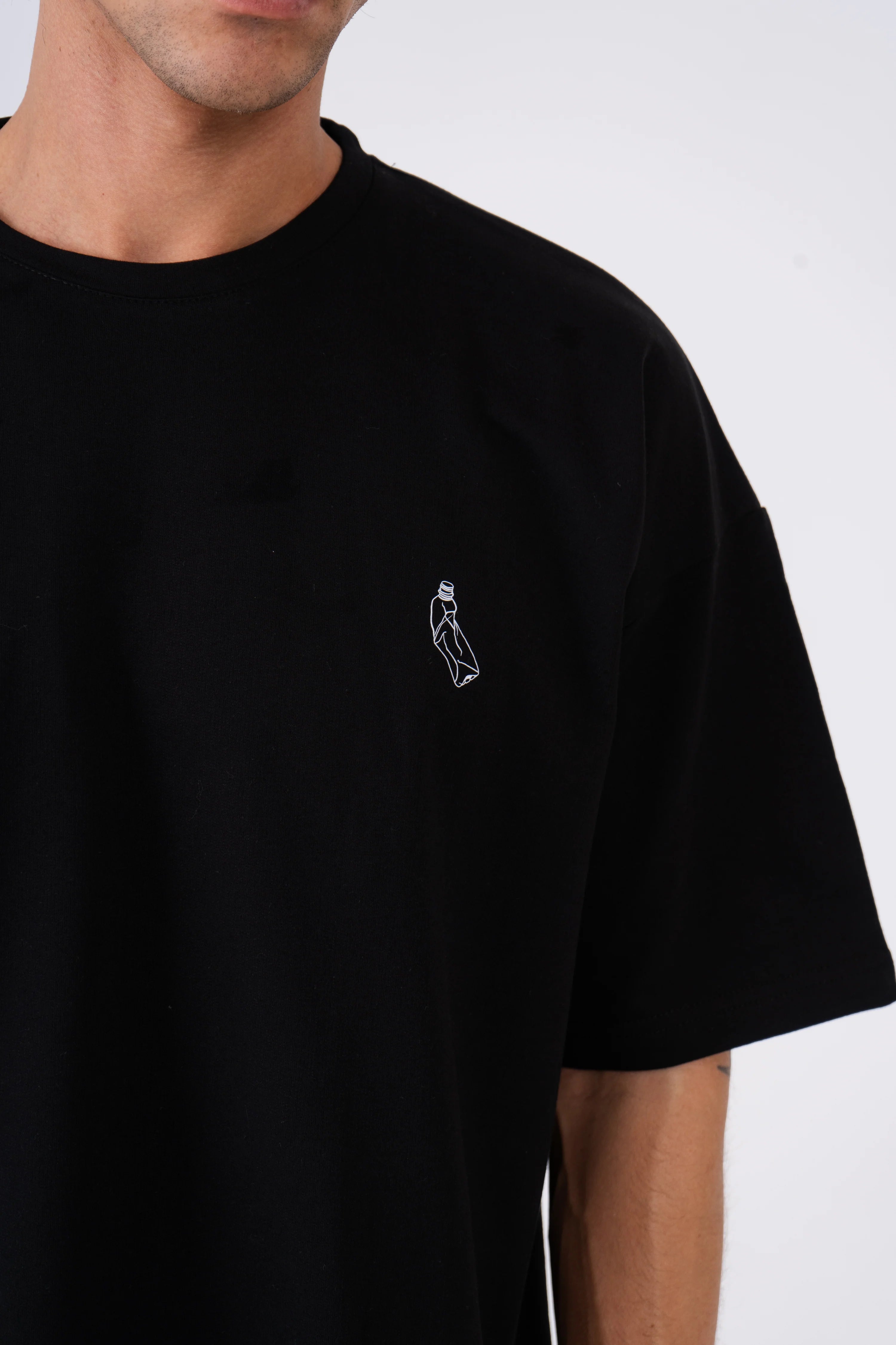 Oversized Wasted T-Shirt - Black