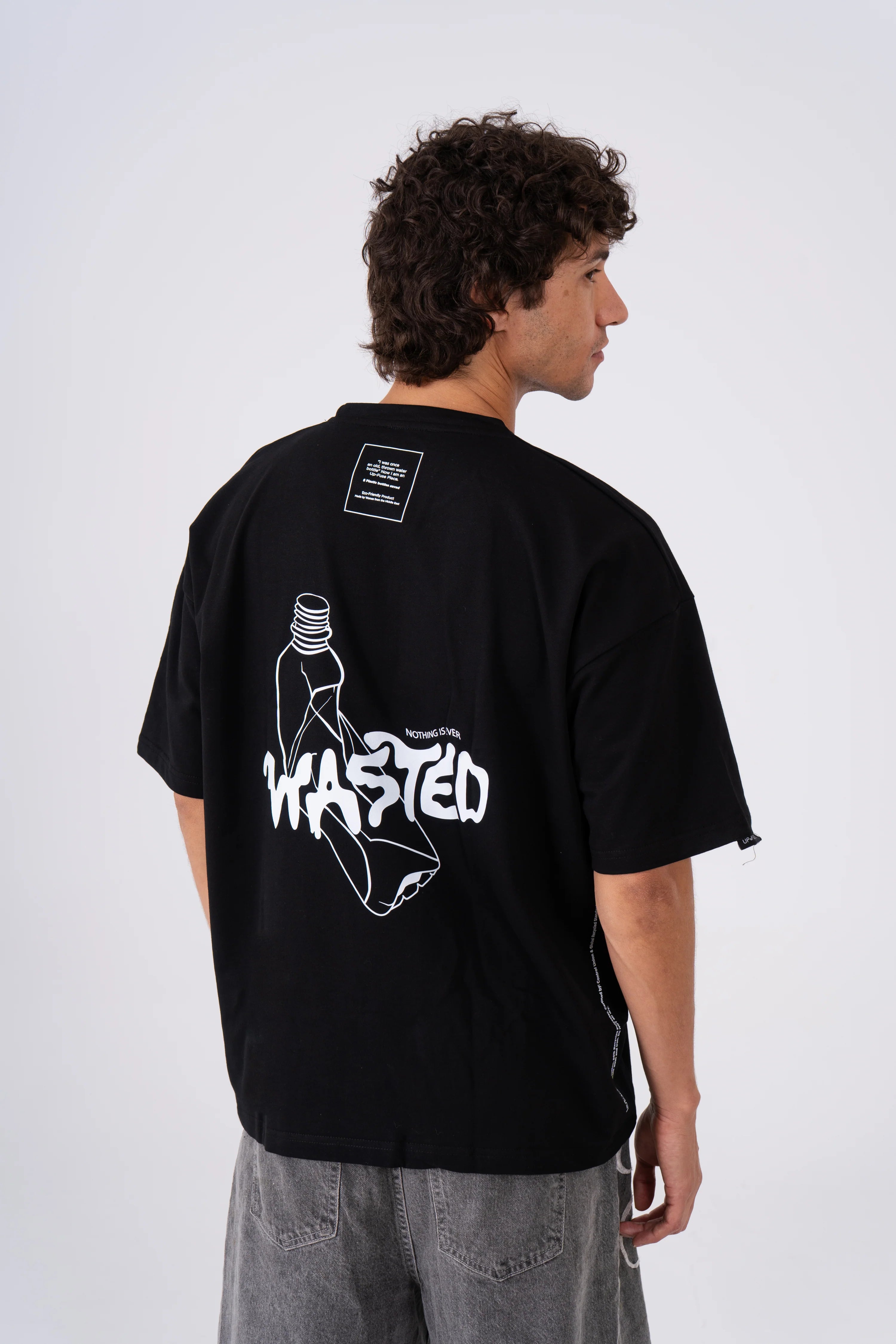 Oversized Wasted T-Shirt - Black
