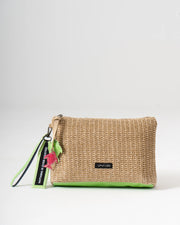 Sol Raffia Clutch - Pistachio