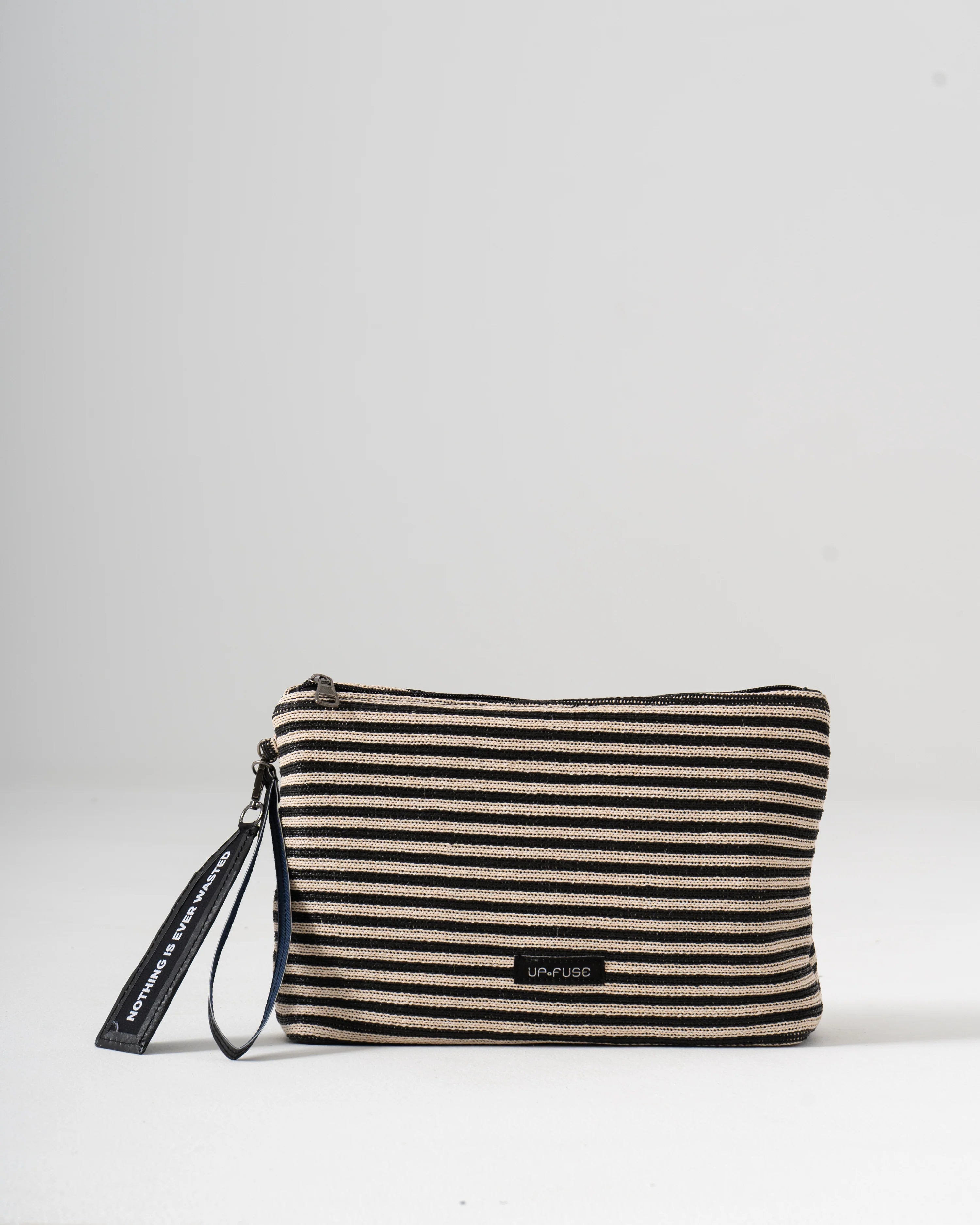 Sol Raffia Clutch - Black & Ivory