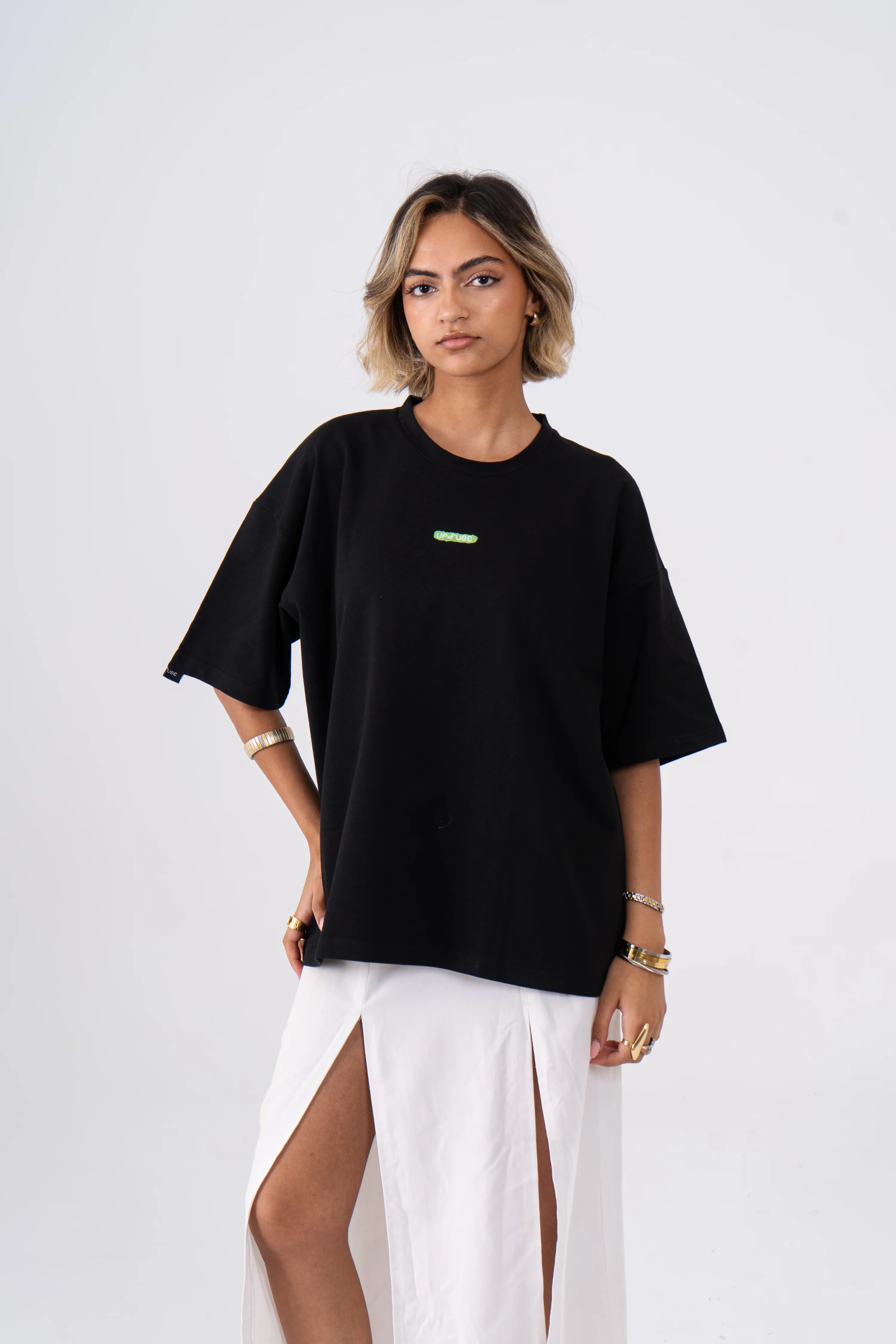 Oversized Crosswords T-Shirt - Black