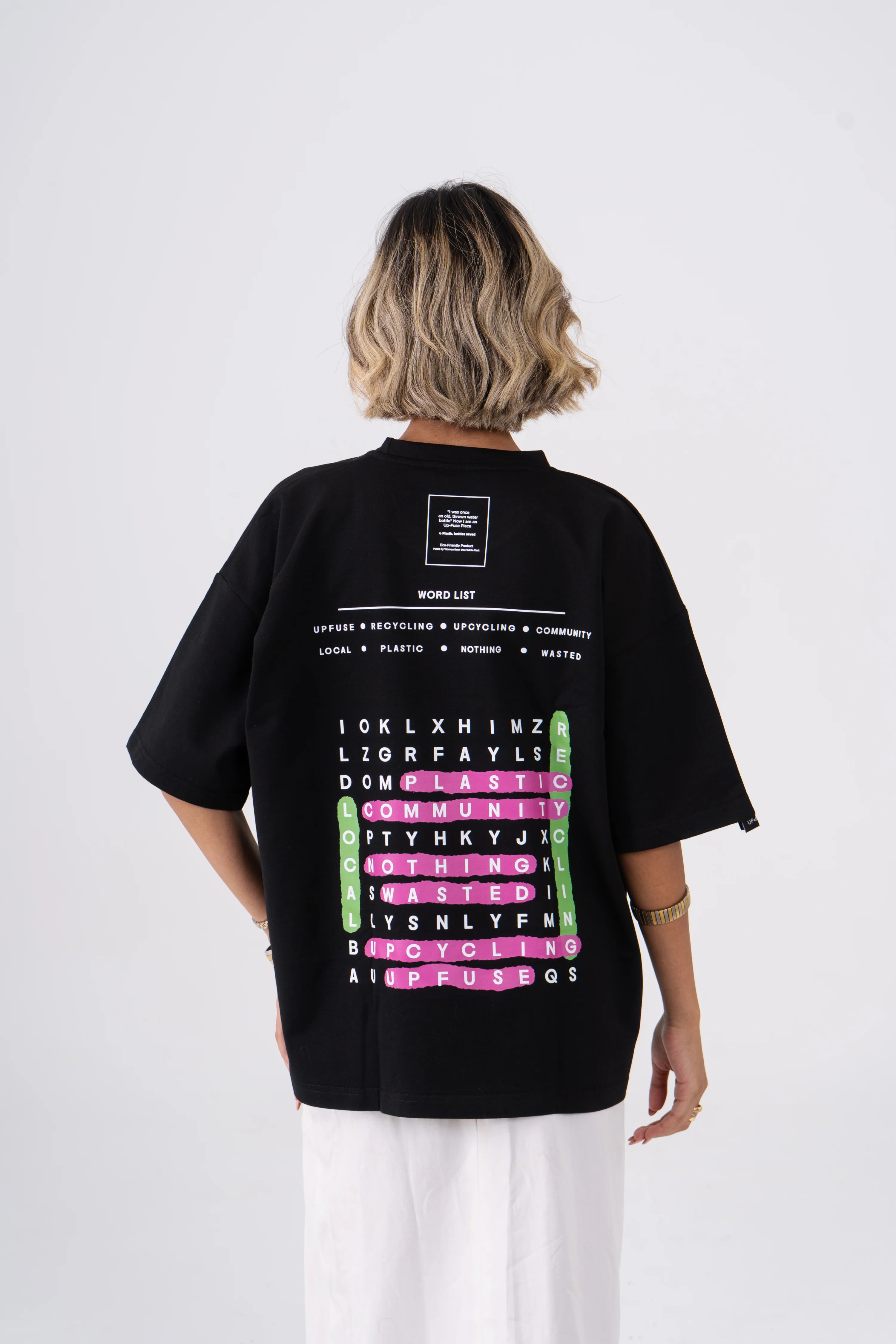 Oversized Crosswords T-Shirt - Black