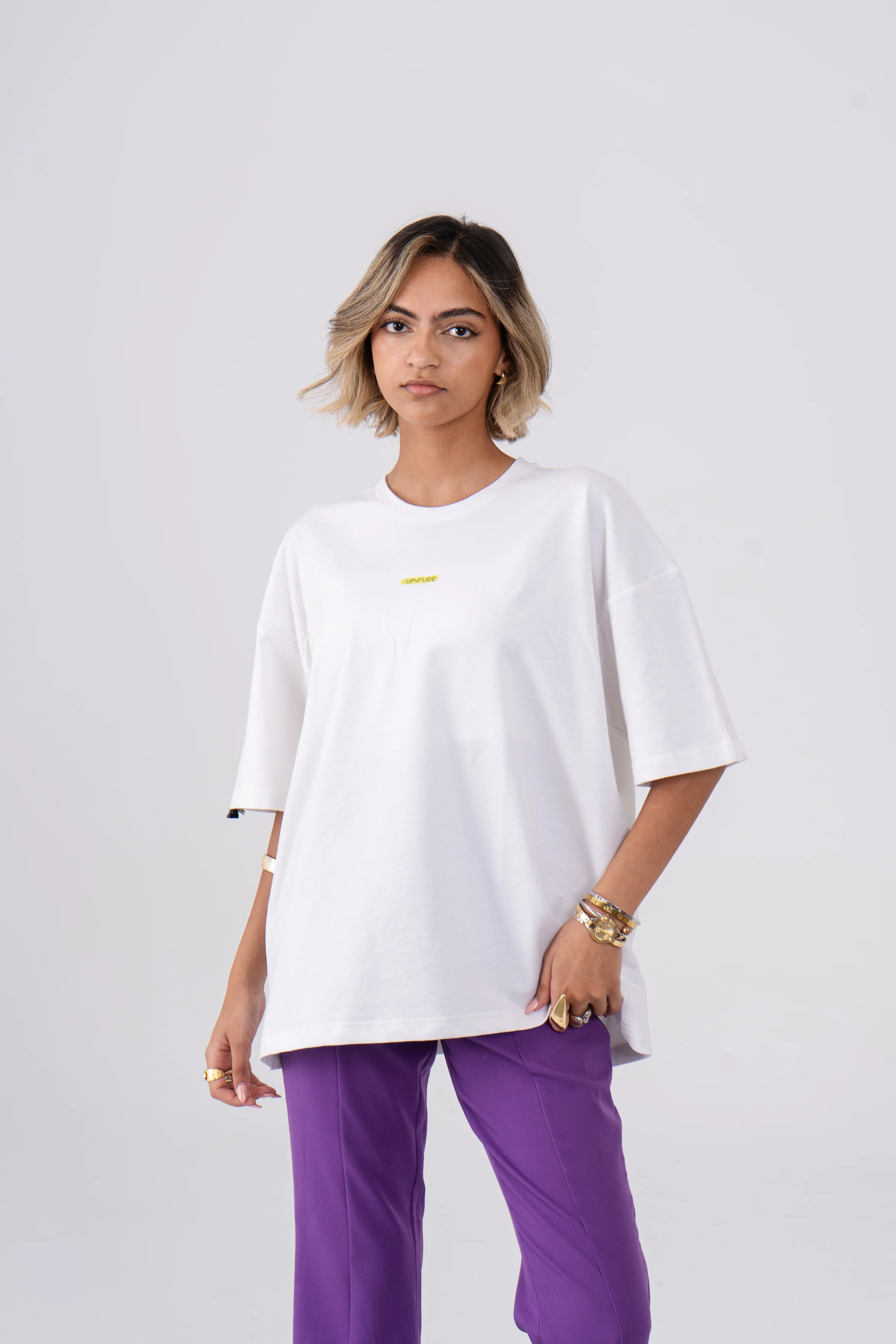 Oversized Crosswords T-Shirt - White