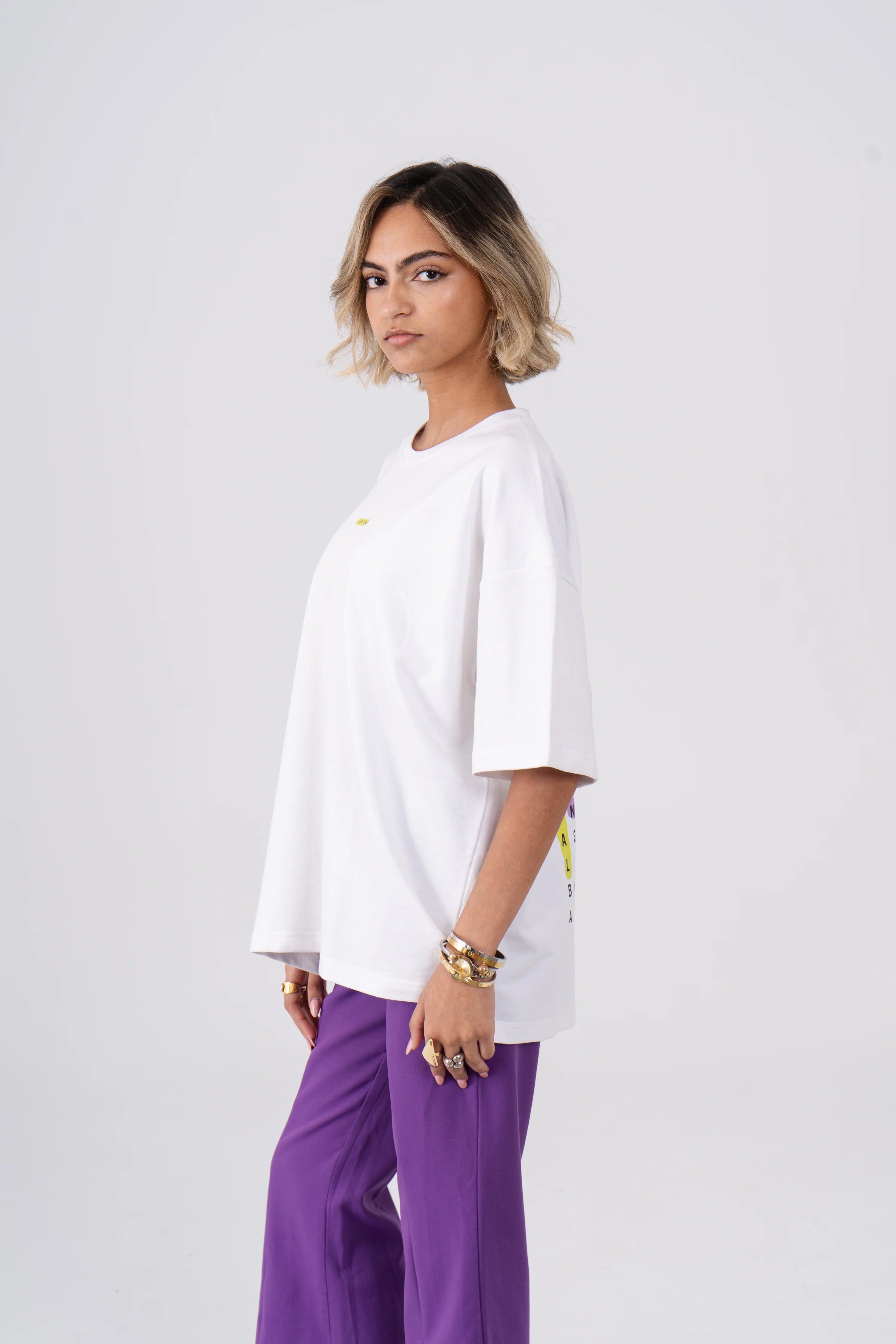 Oversized Crosswords T-Shirt - White