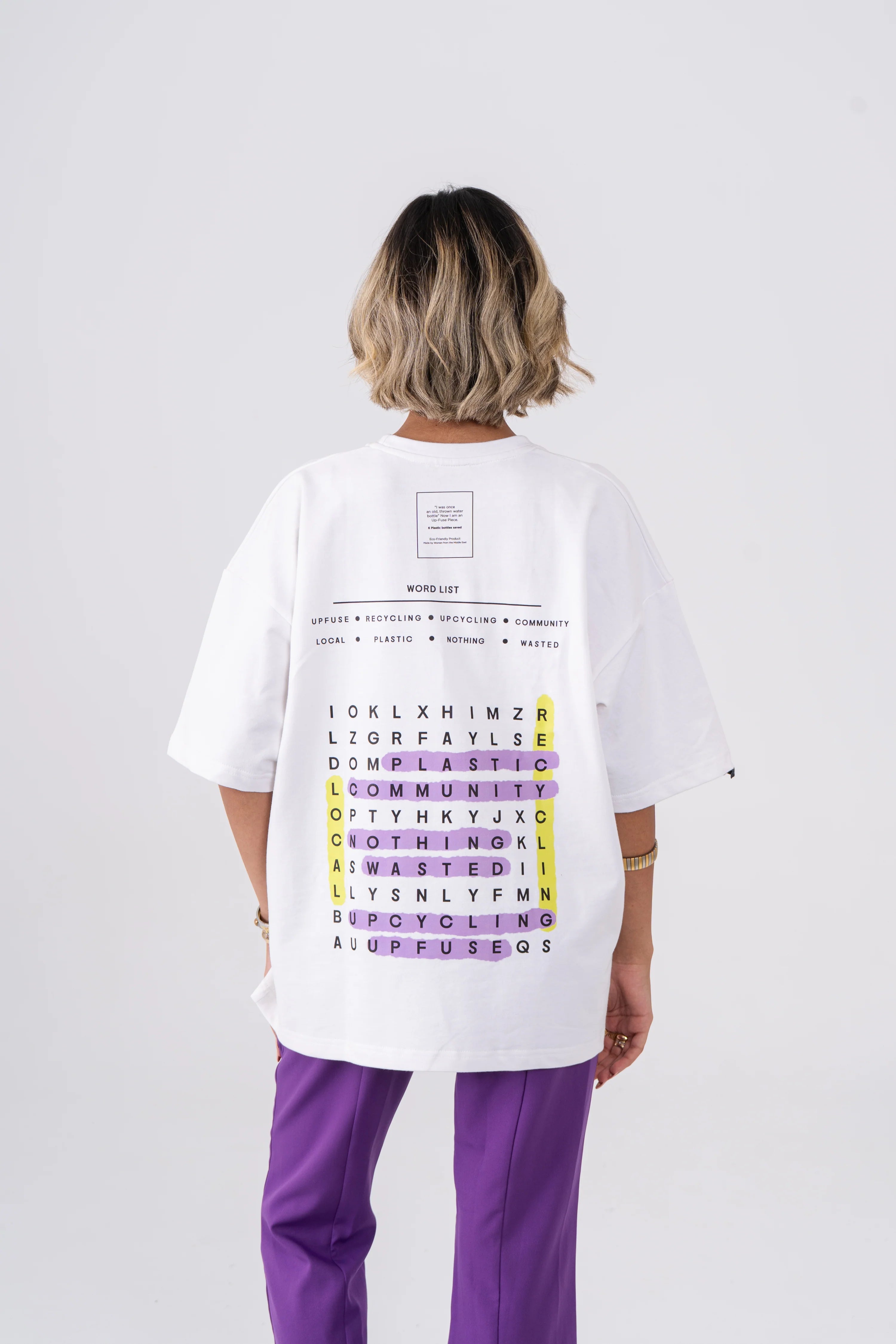 Oversized Crosswords T-Shirt - White