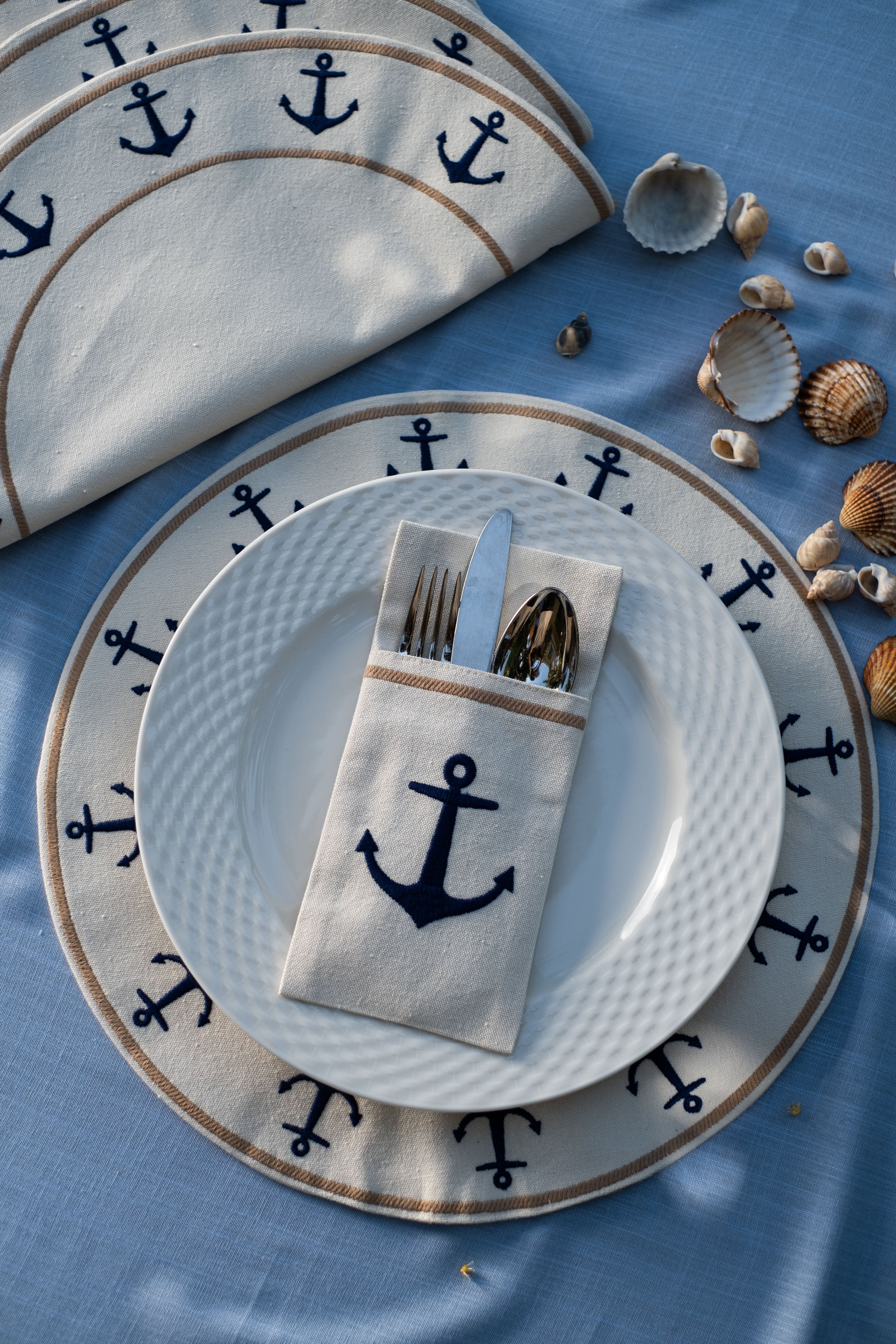 Salty Anchor Placemats Set