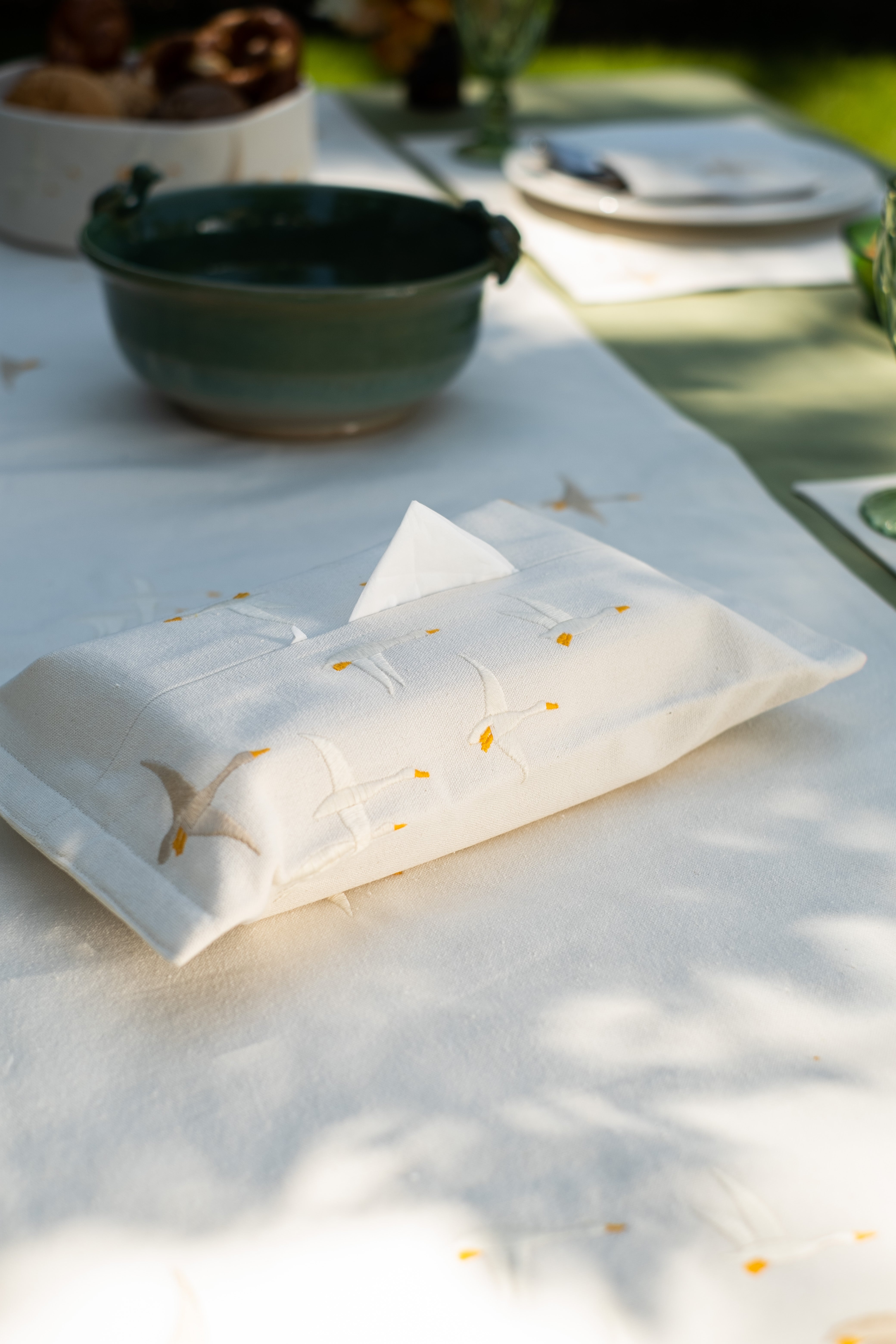 Feather Flock Tissue Box Cover