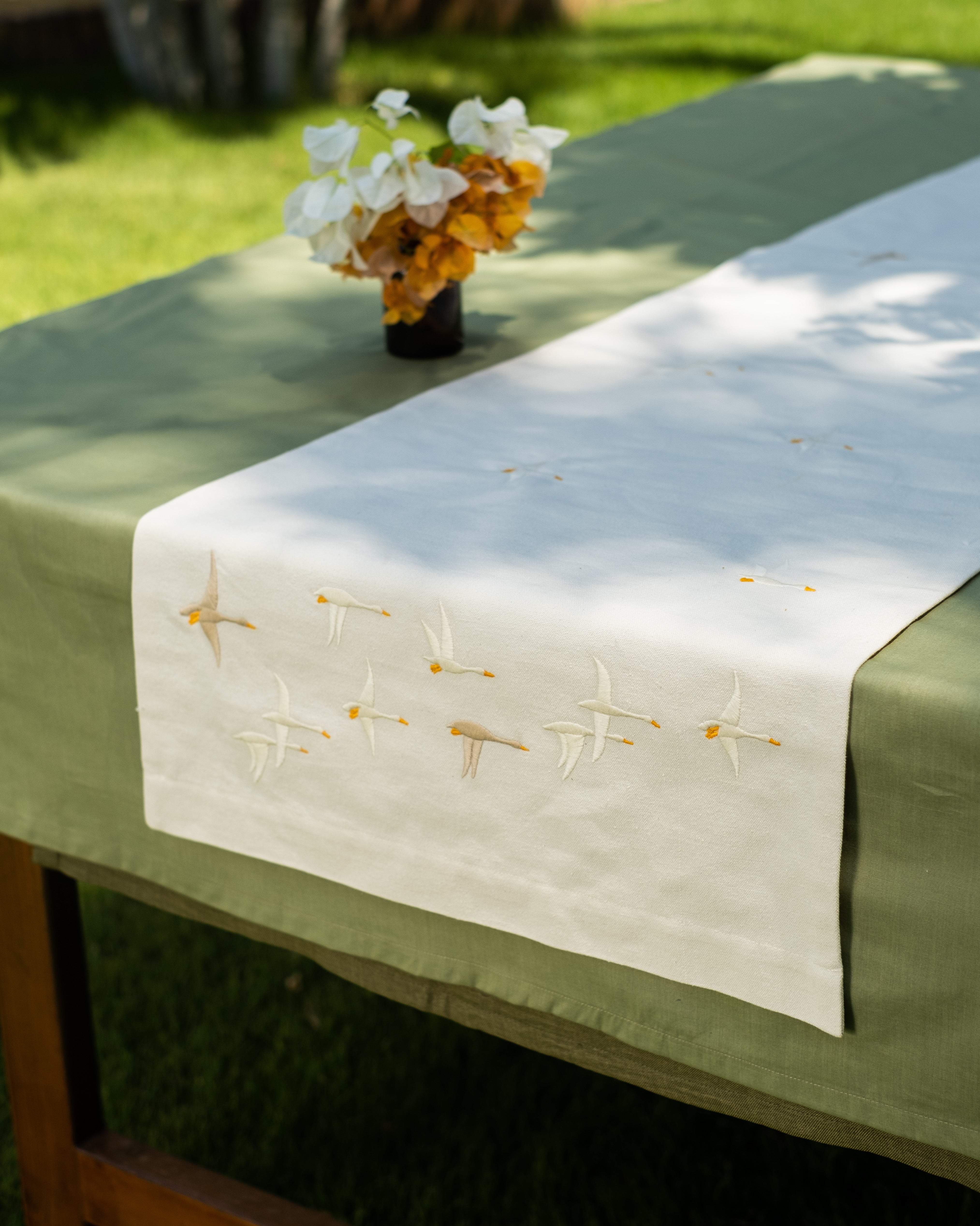 Feather Flock Table Runner