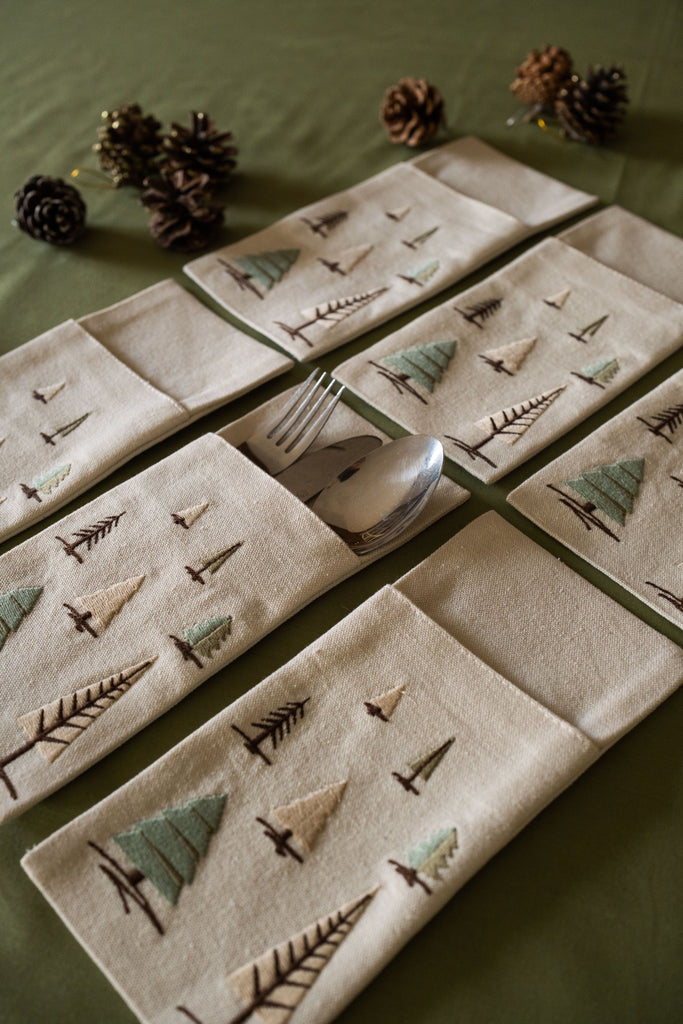 Whimsical Winter Cutlery Holder Set