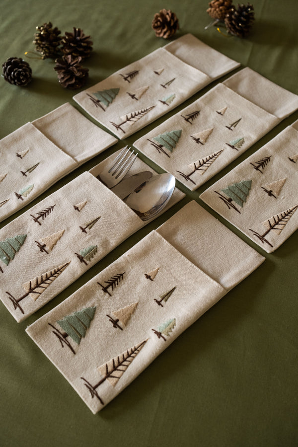 Whimsical Winter Cutlery Holder Set
