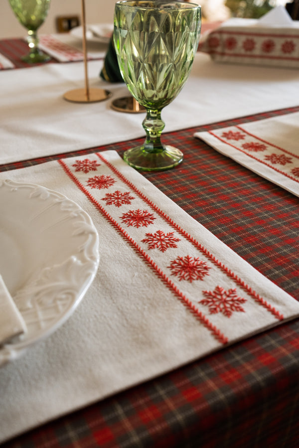 Red Snowfall Placemat Set